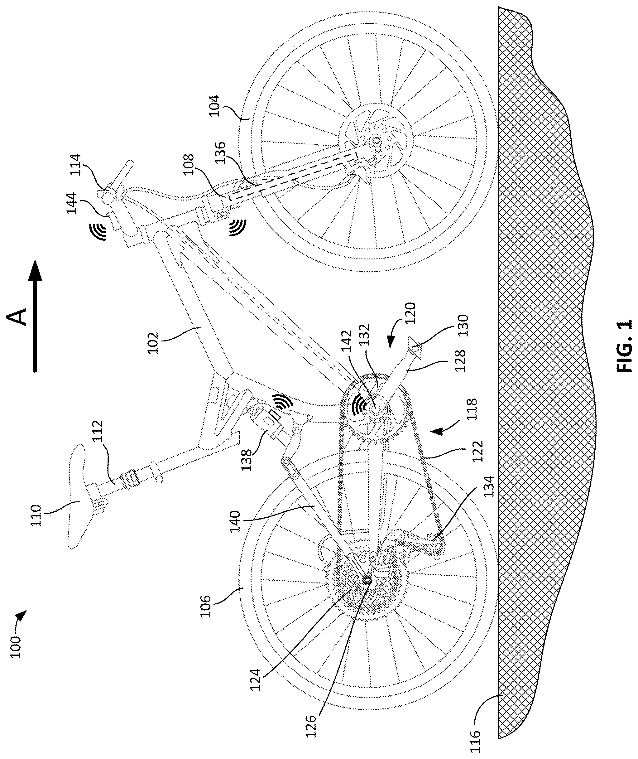 Patent US12134296 — Adjustable suspension components for bicycles — Figure 1