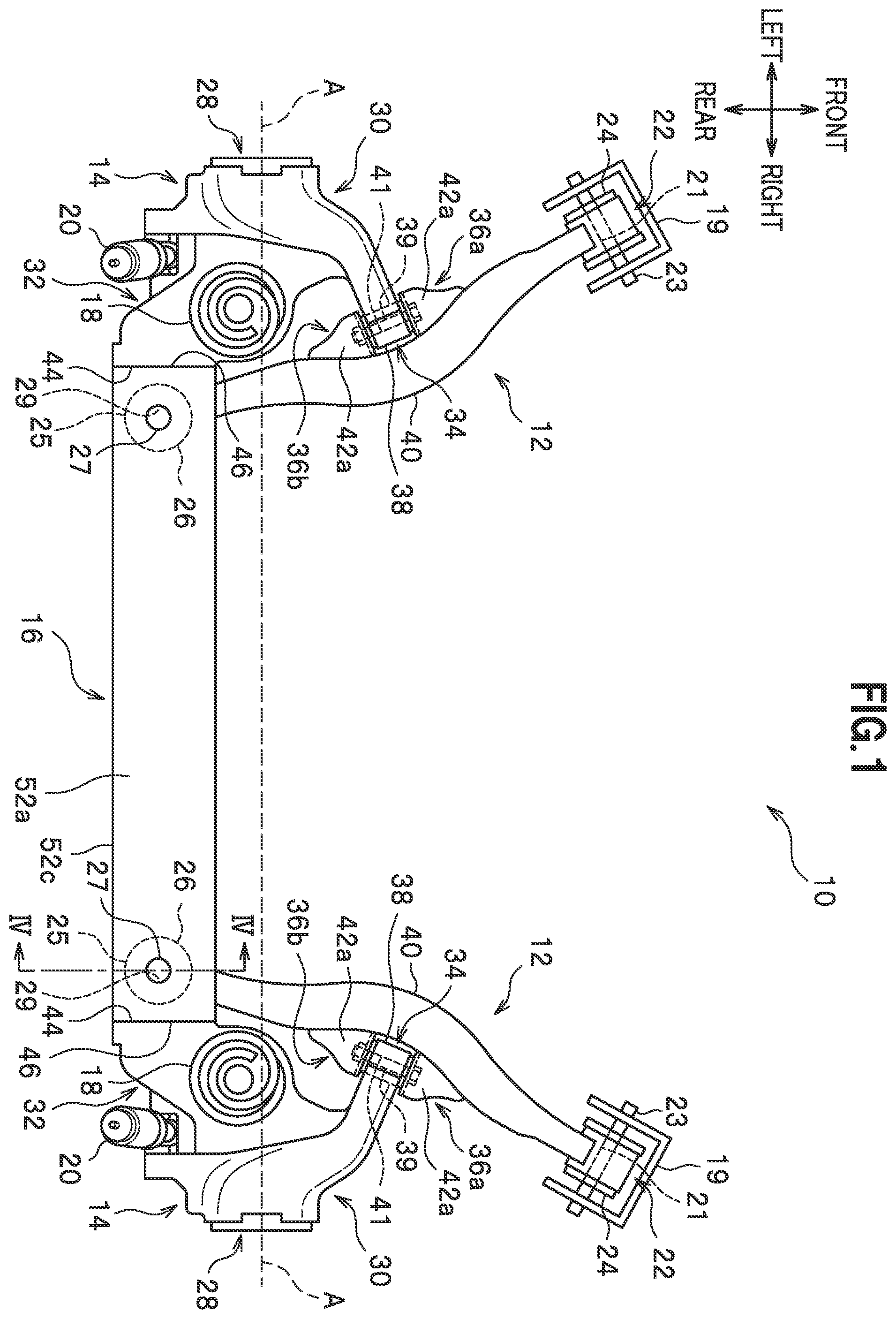 Patent US12134297 Figure 1 – Rear suspension construction