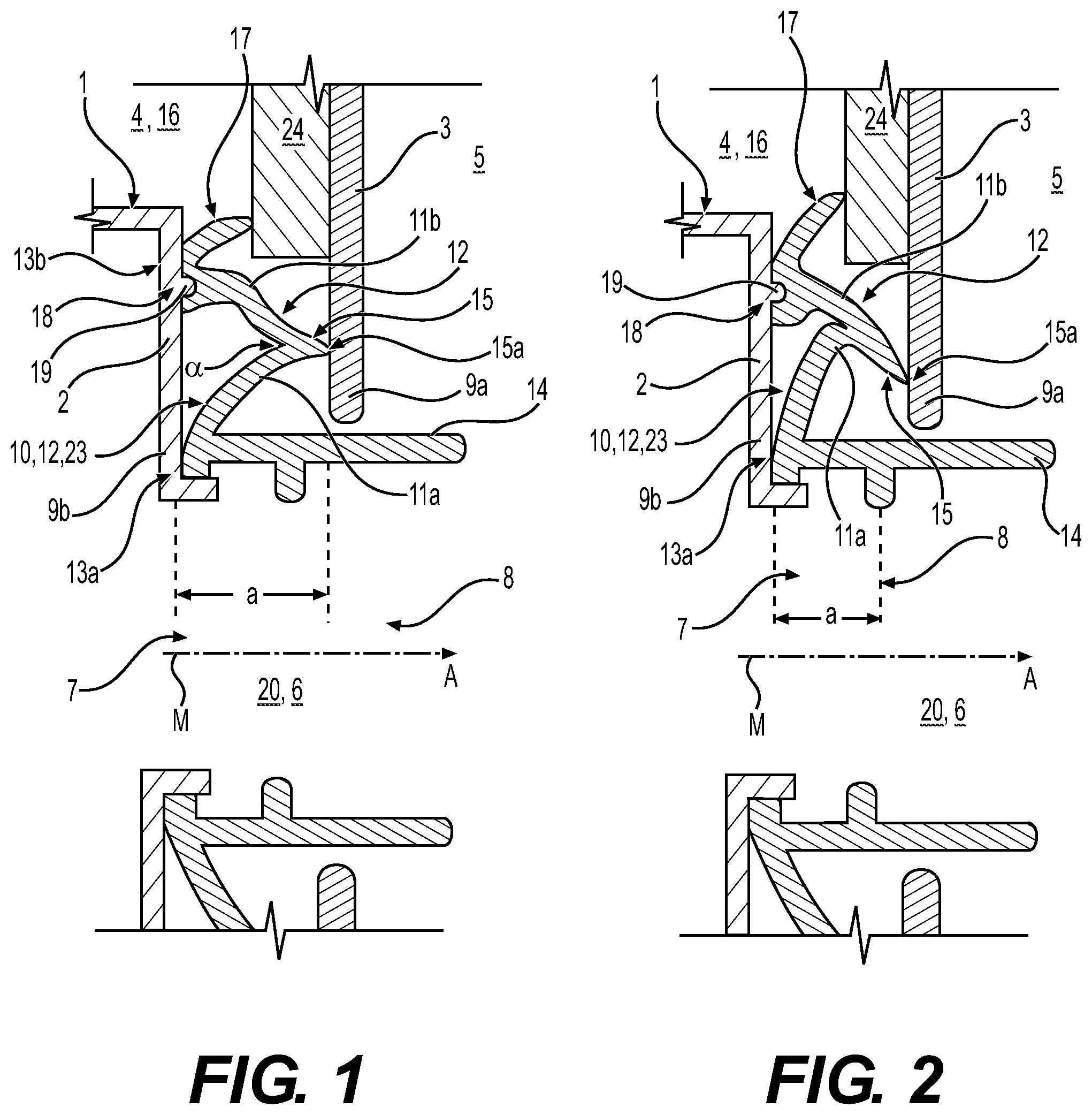 Patent US12134299 — Method for mounting a sealing device between a housing of an air-conditioning installation and a partition wall present in or on the vehicle interior of a motor vehicle — Figure 1