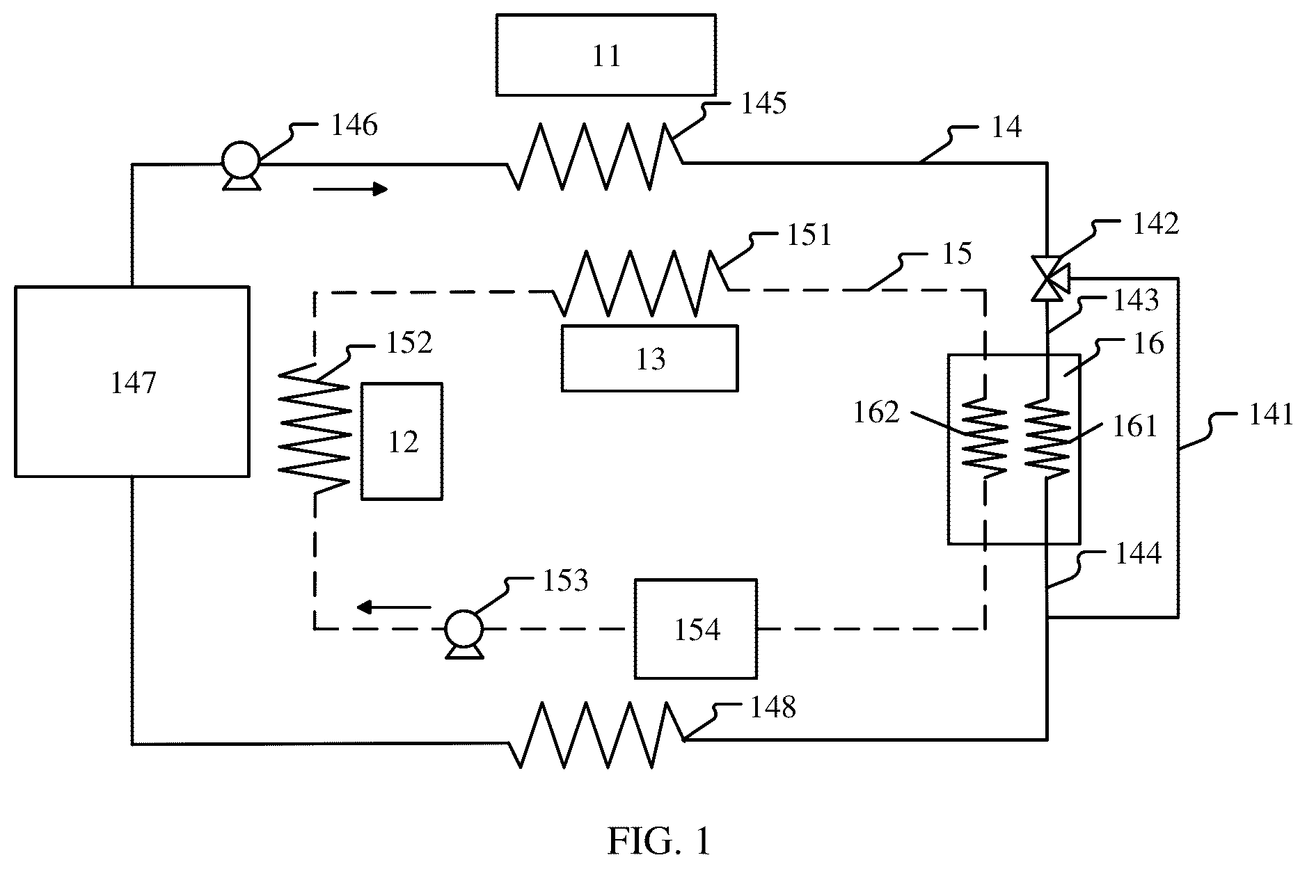 Patent US12134303 — Temperature control system, temperature control method, and vehicle — Figure 1