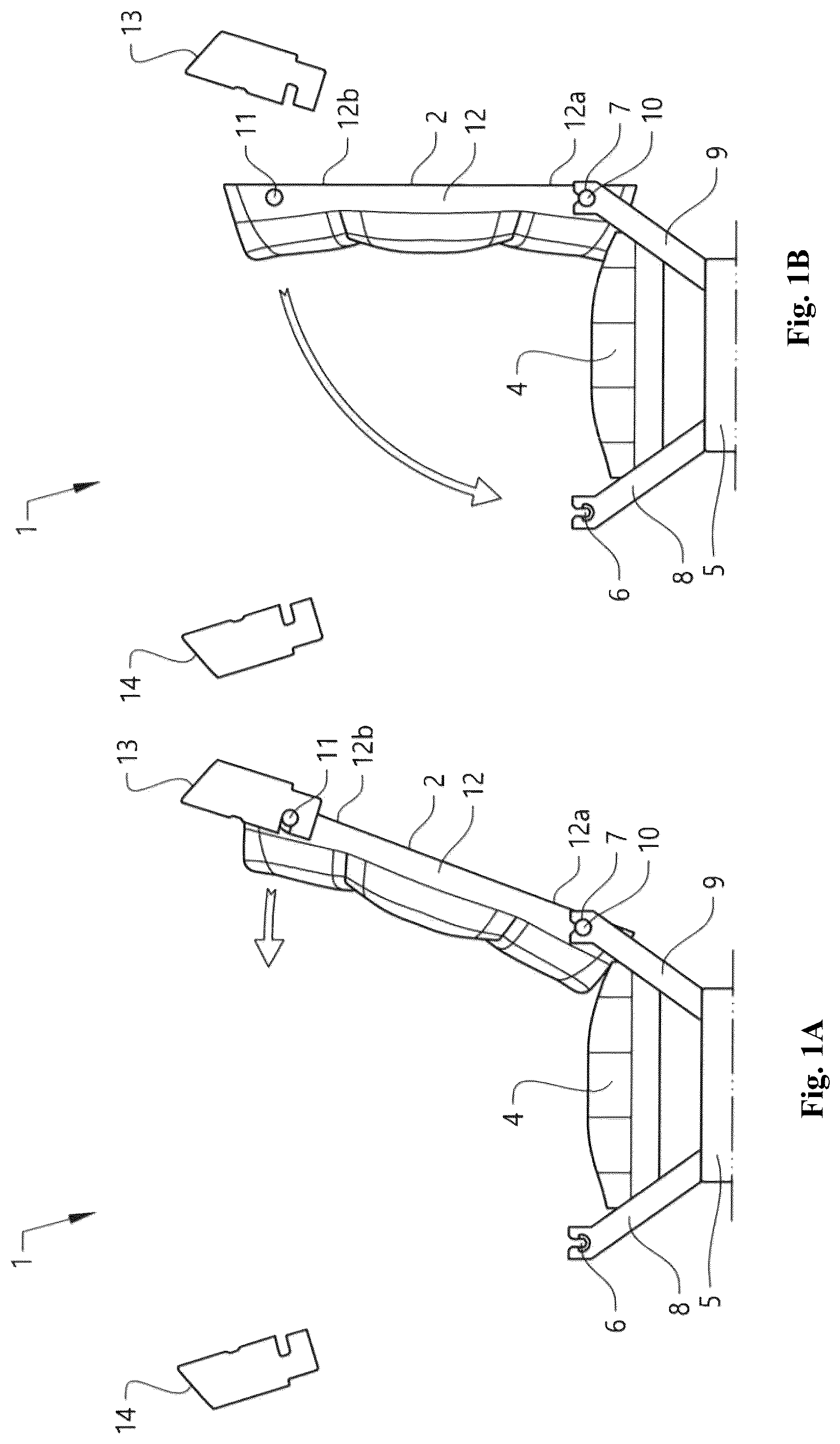 Patent US12134338 Figure 1 – Vehicle seat adjustable between a forward facing setup and a rearward facing setup