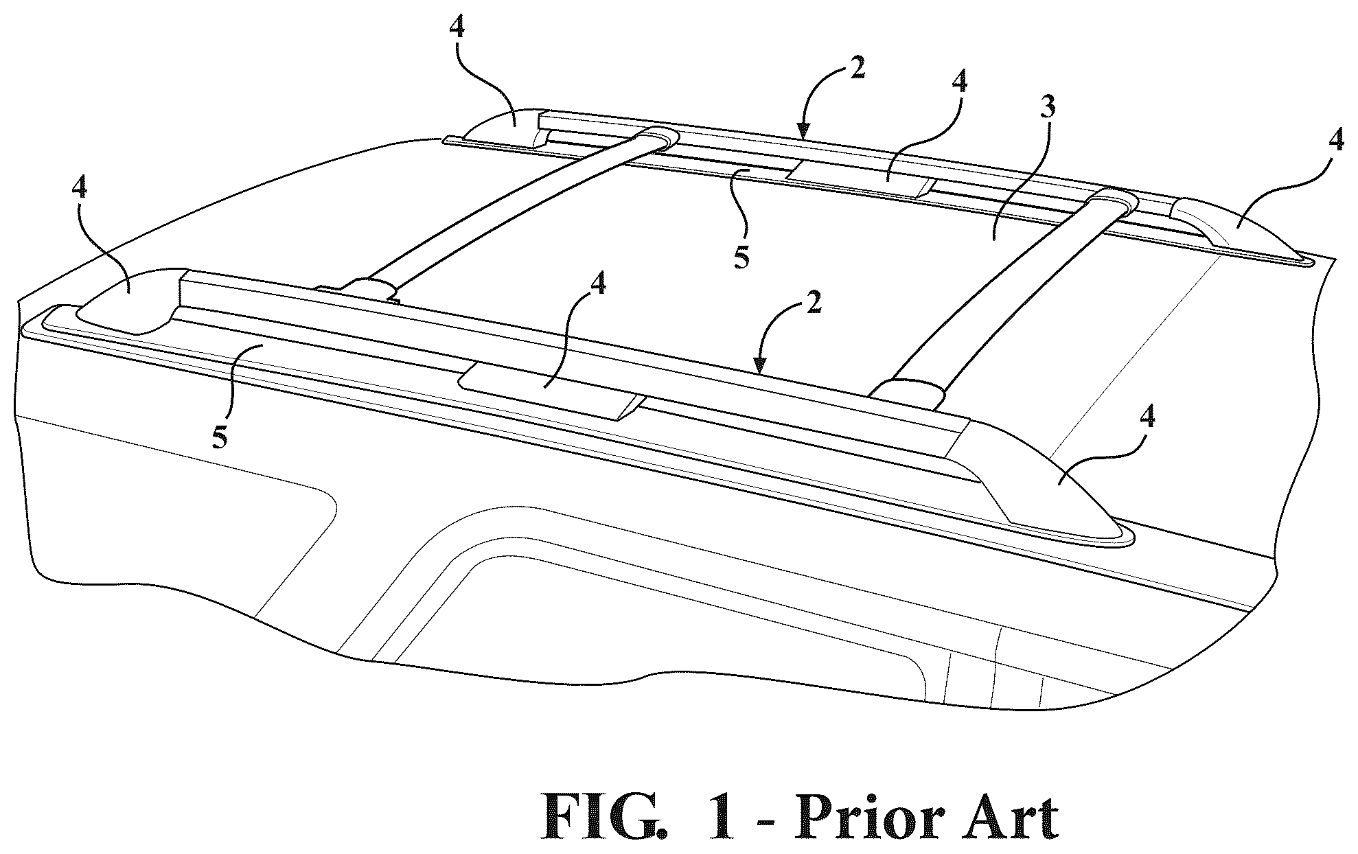 Patent US12134371 — One-piece vehicle roof rail — Figure 1