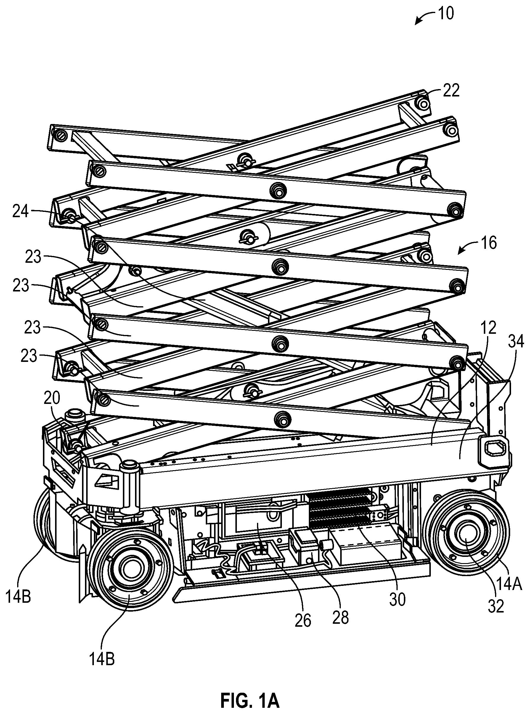 Patent US12134428 — Lift steering systems and methods — Figure 1