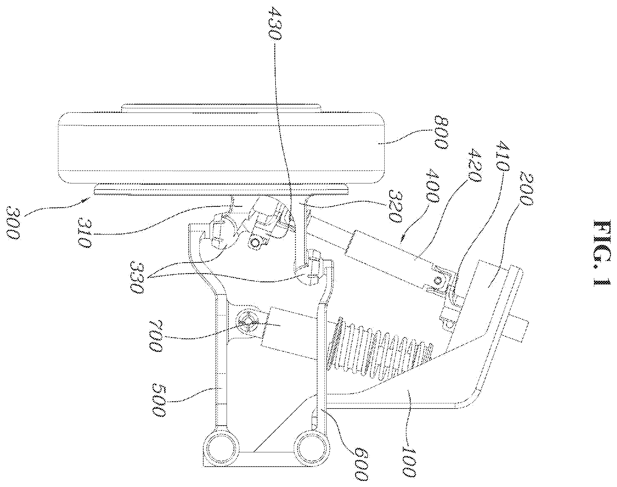 Patent US12134438 — Steering device of independent drive wheel and independent drive module including same — Figure 1