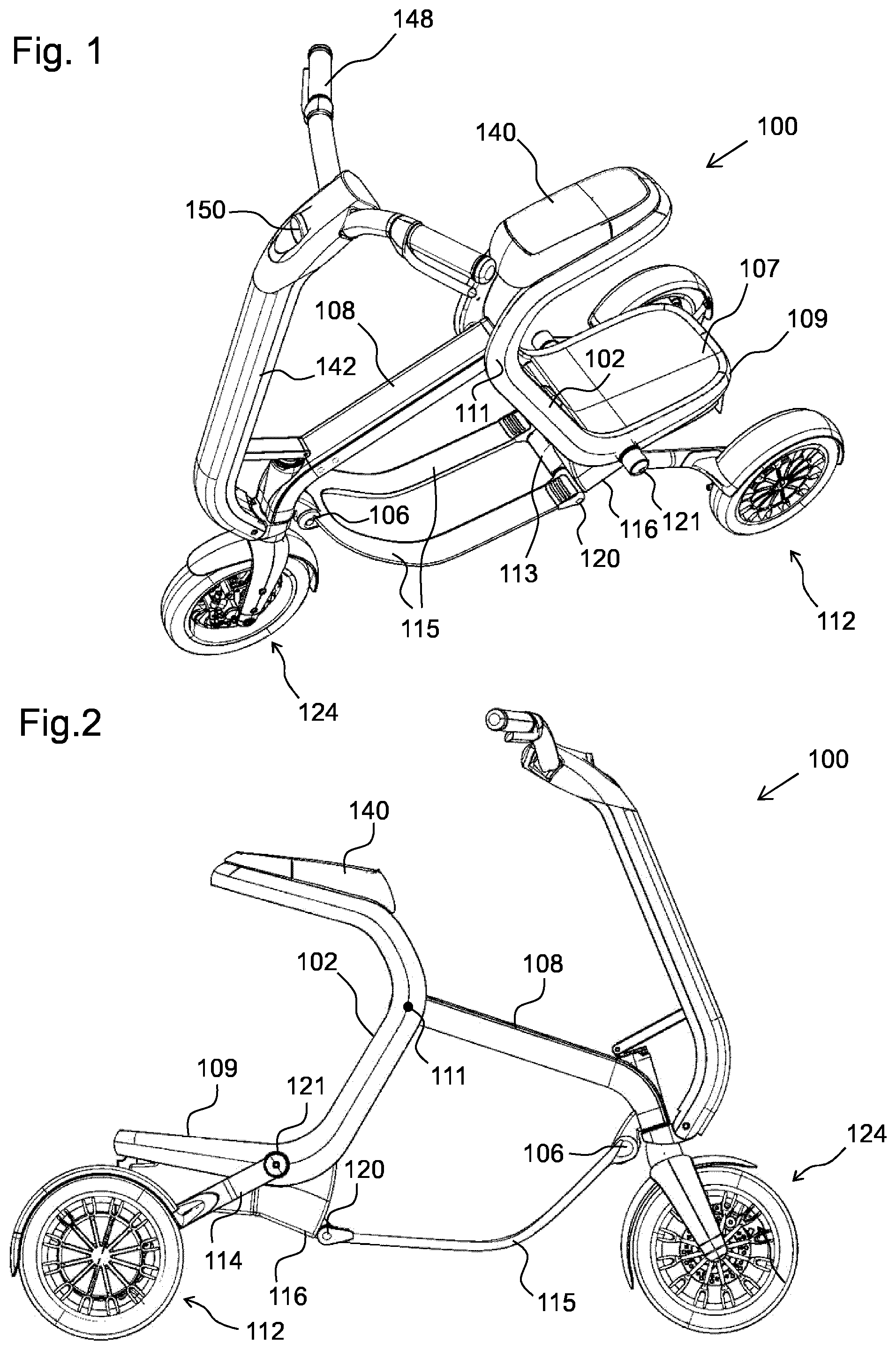 Patent US12134439 — Tilting suspension for a vehicle — Figure 1