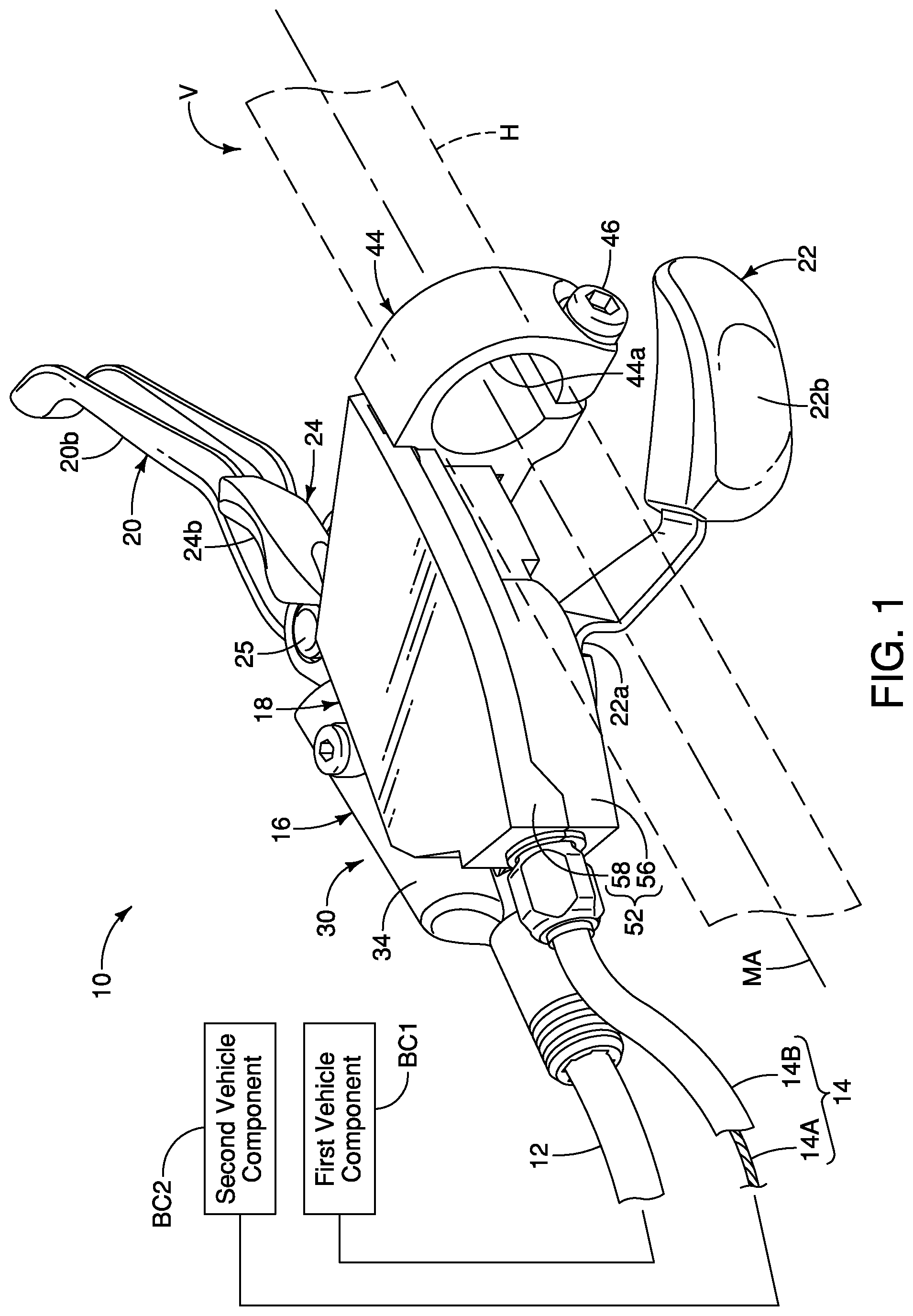 Patent US12134440 — Operating device for human-powered vehicle — Figure 1
