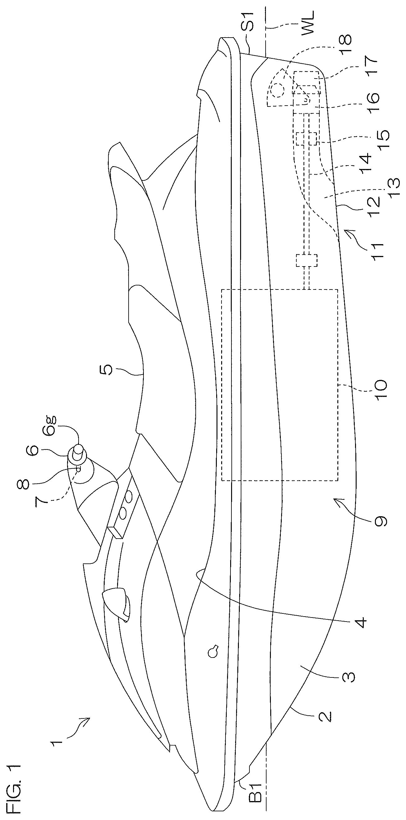 Patent US12134447 — Watercraft — Figure 1