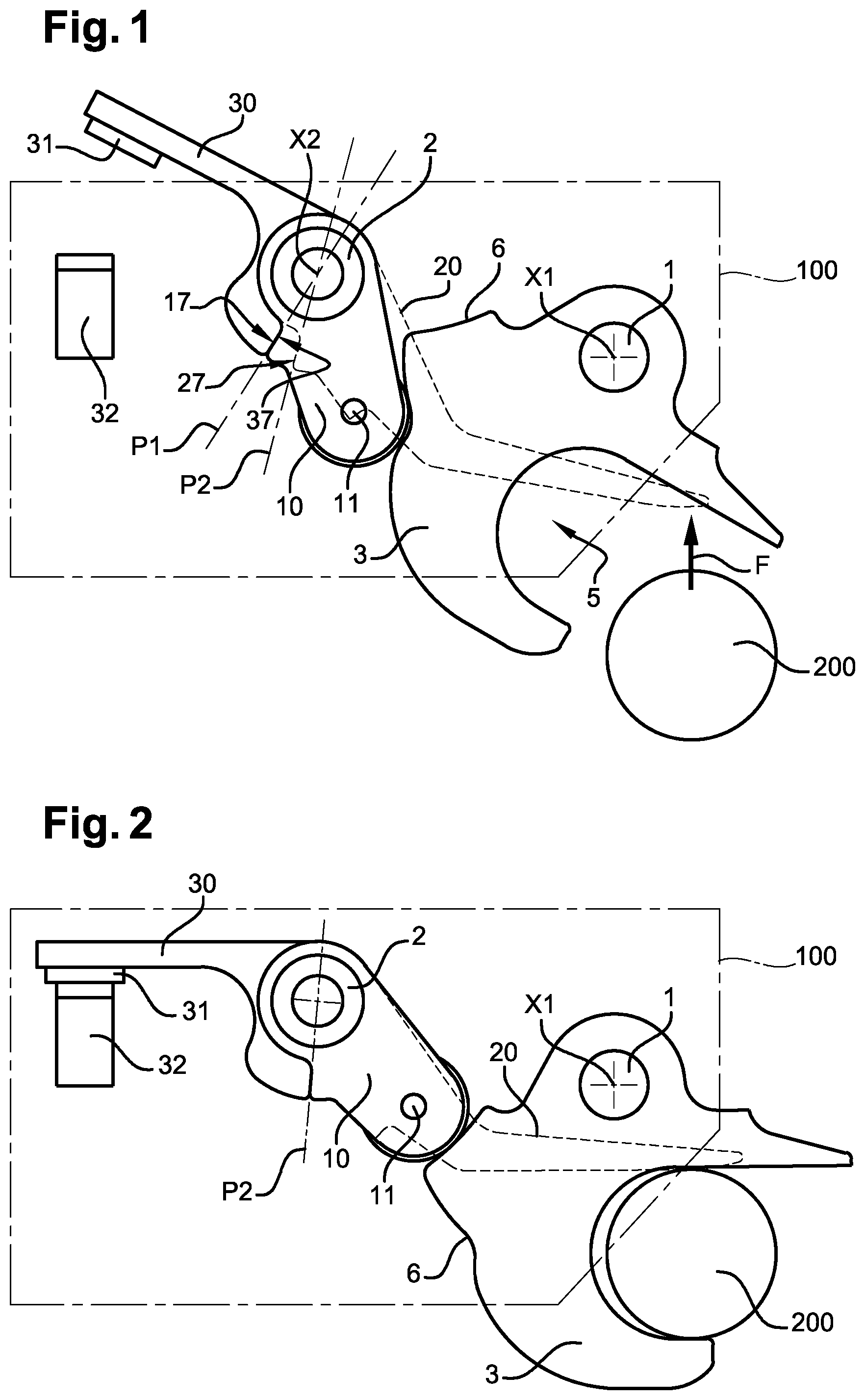 Patent US12134464 — Uplock provided with retention detection means — Figure 1