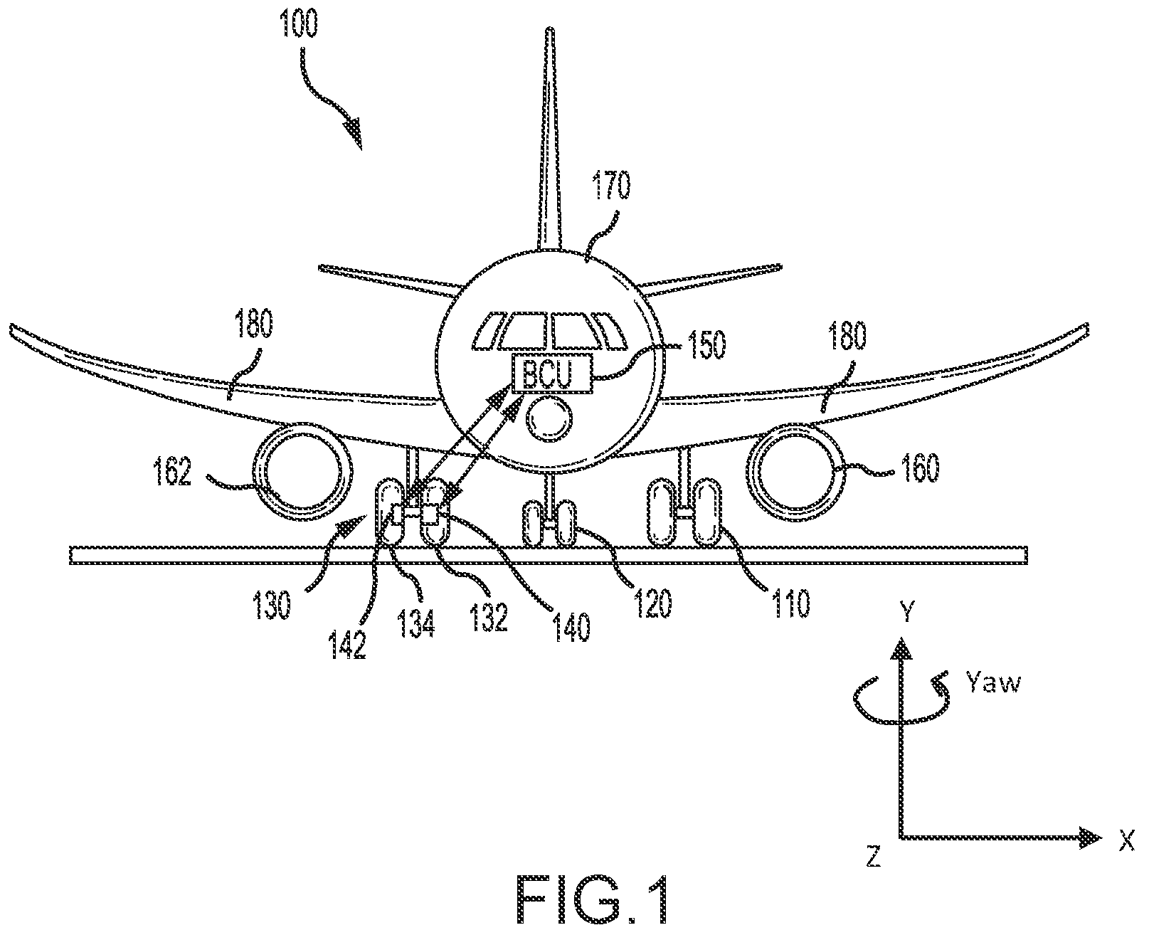 Patent US12134465 — Modified braking systems and methods during taxi — Figure 1