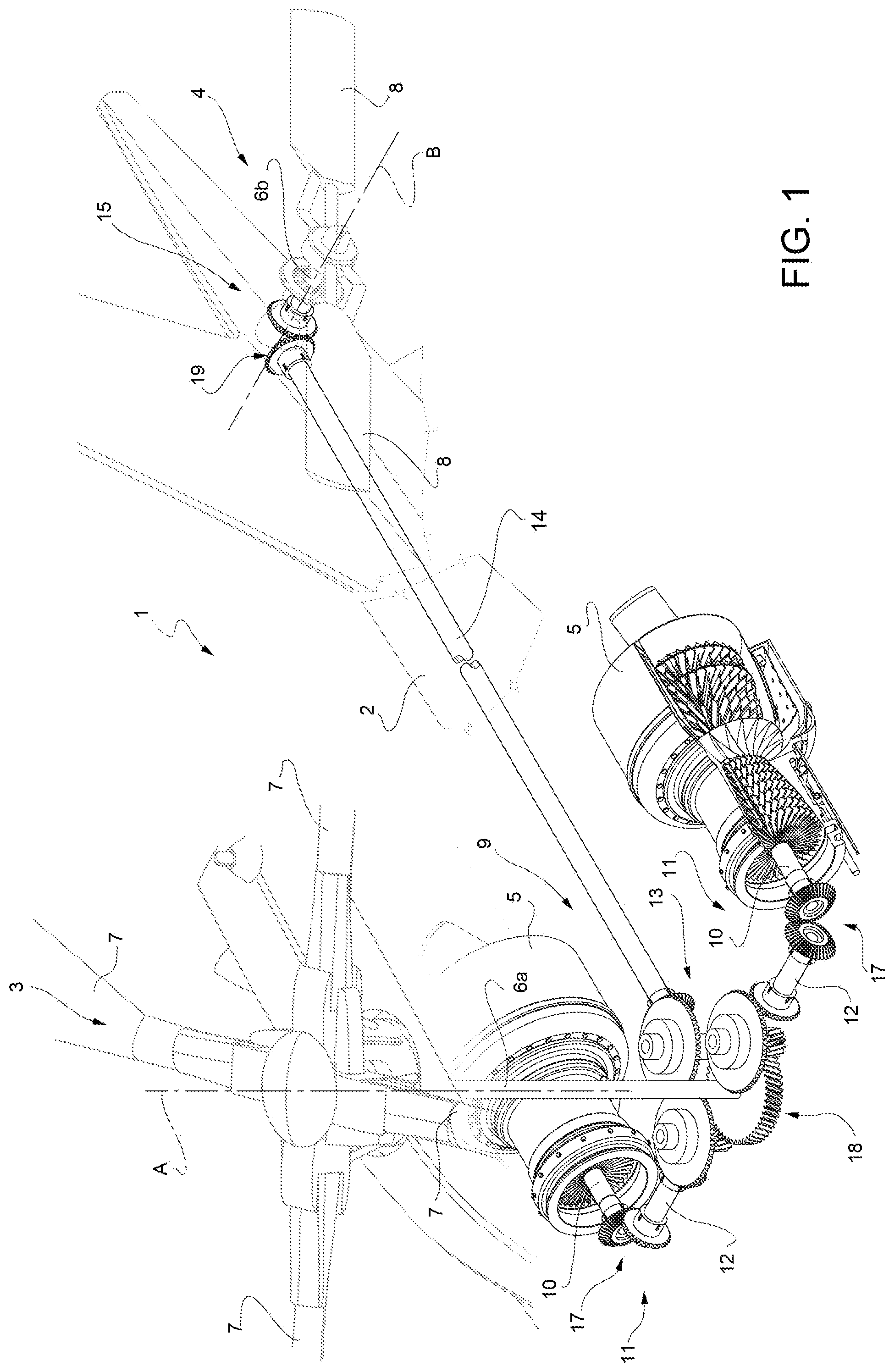 Patent US12134468 — Hover-capable aircraft and lubrication method for a module of a transmission unit of said aircraft — Figure 1