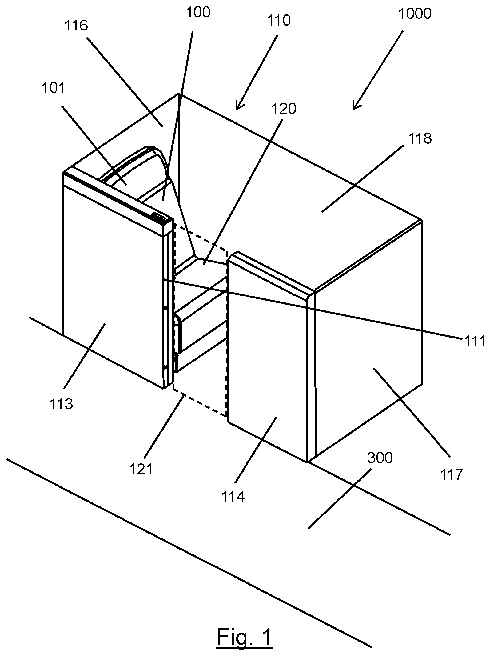 Patent US12134474 — Aircraft passenger accommodation unit — Figure 1