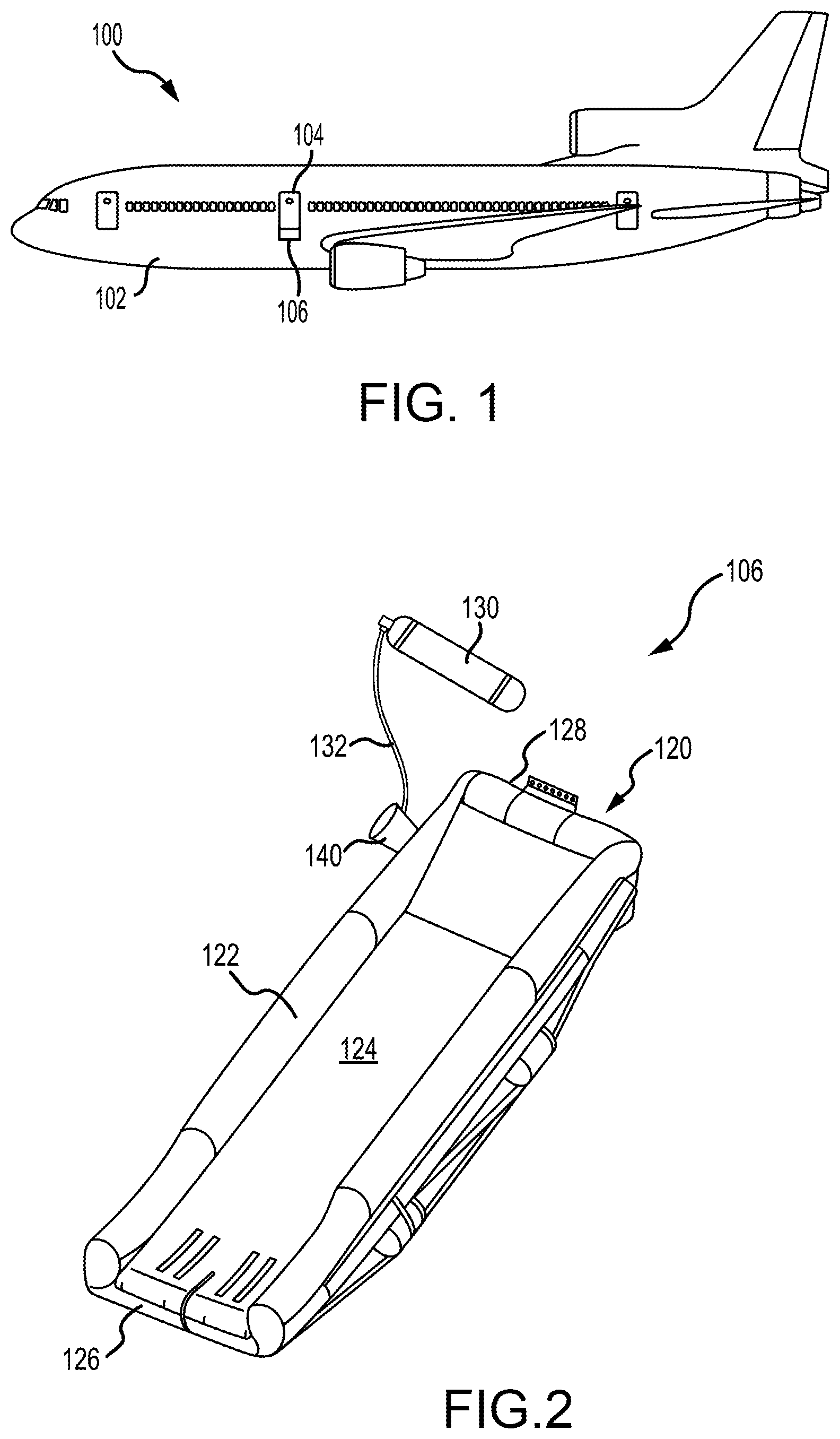 Patent US12134478 — Control systems and methods for inflatable evacuation slide — Figure 1