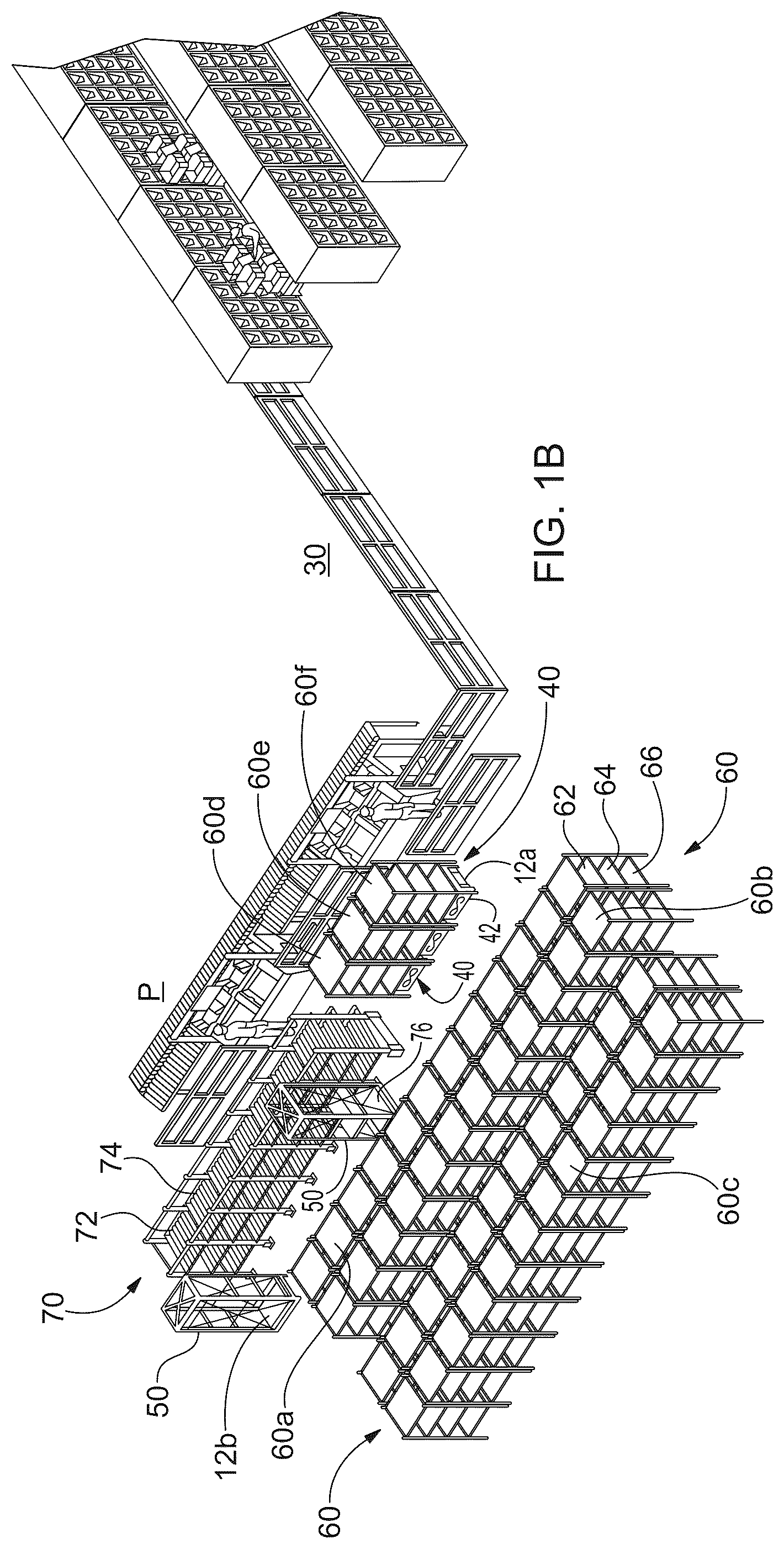 Patent US12134519 Figure 2 – Material handling system using a plurality of vehicles in a plurality of modes of operation