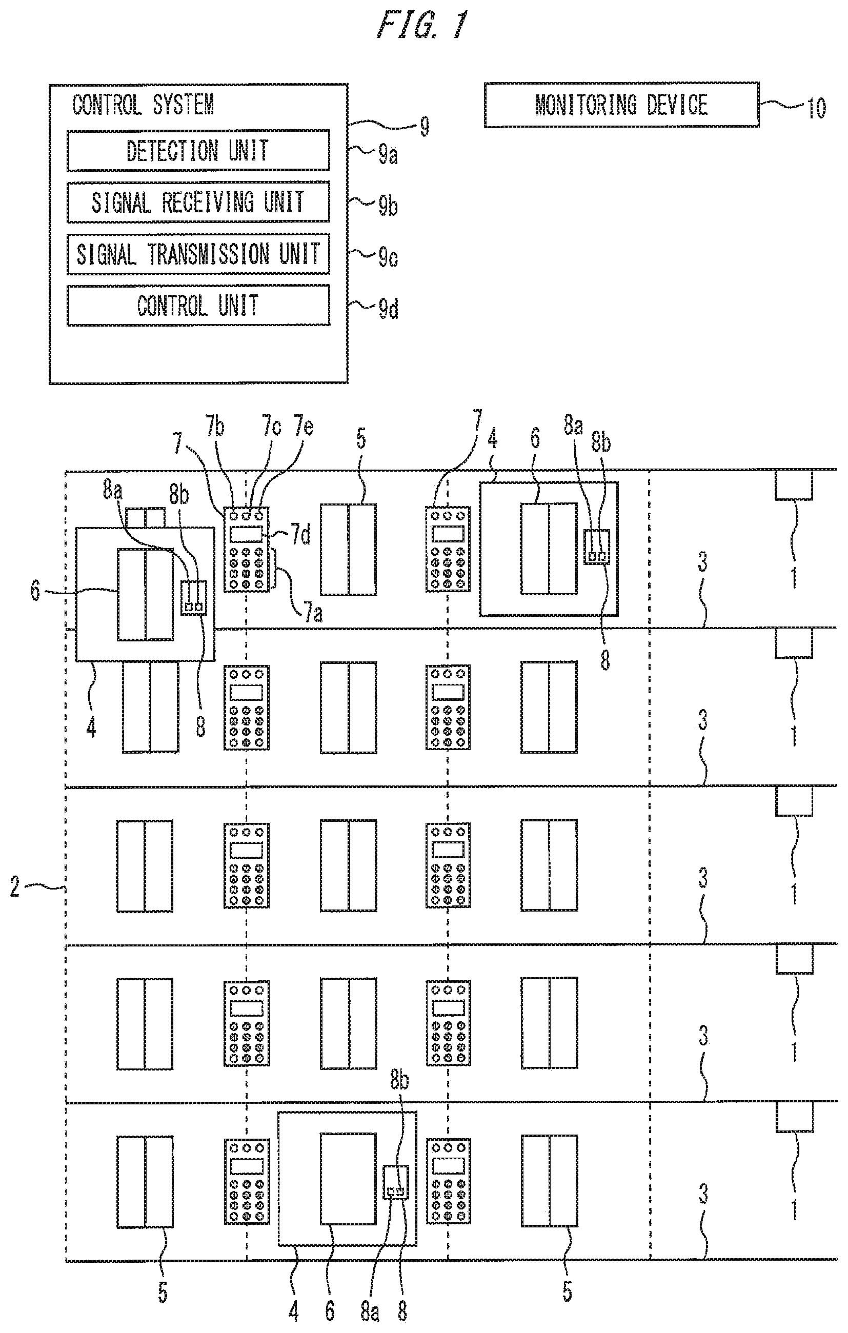 Patent US12134542 — Hall destination floor input device for elevators, elevator control system, and elevator system — Figure 1
