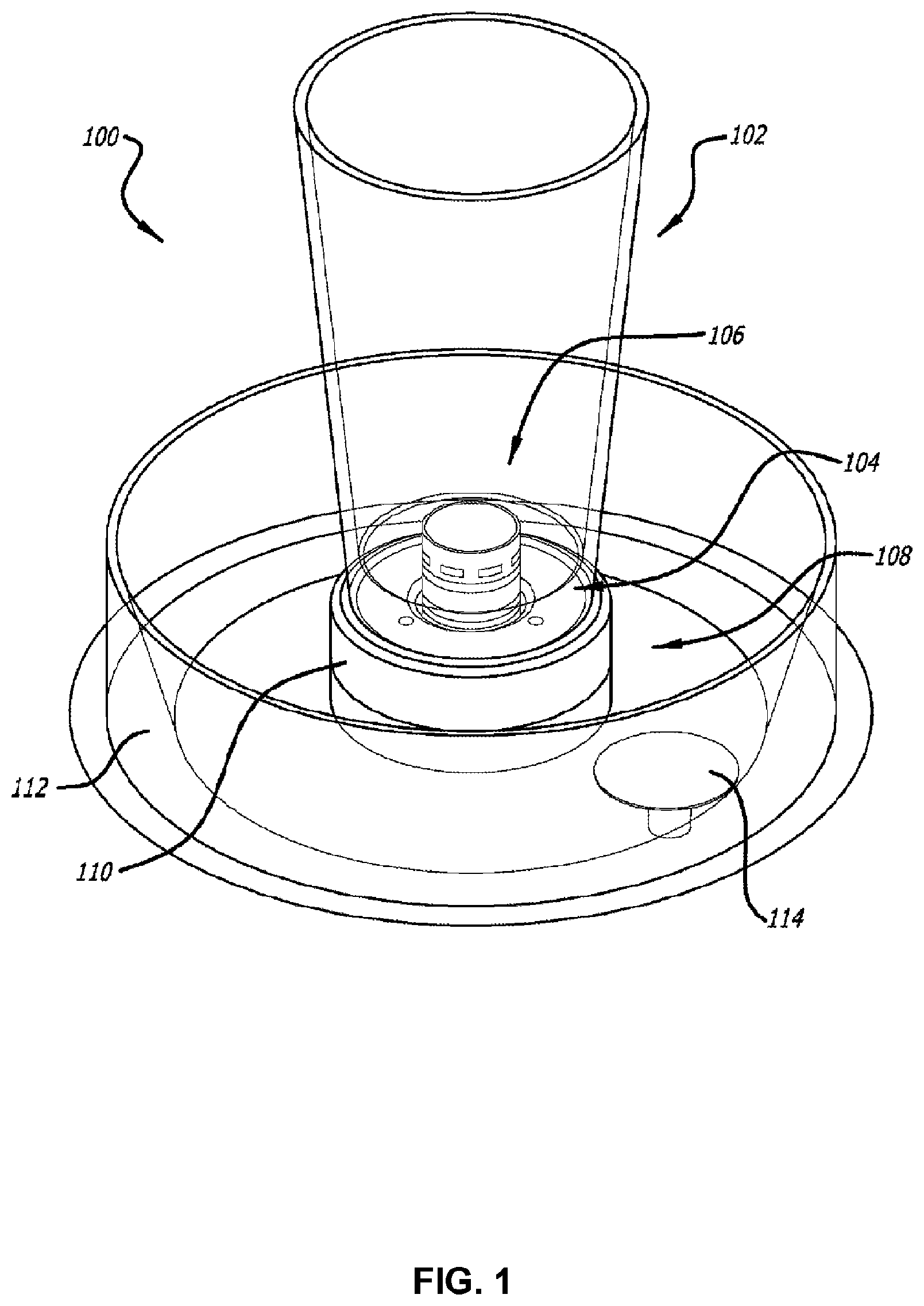 Patent US12134551 — Beverage dispensing systems and methods thereof — Figure 1