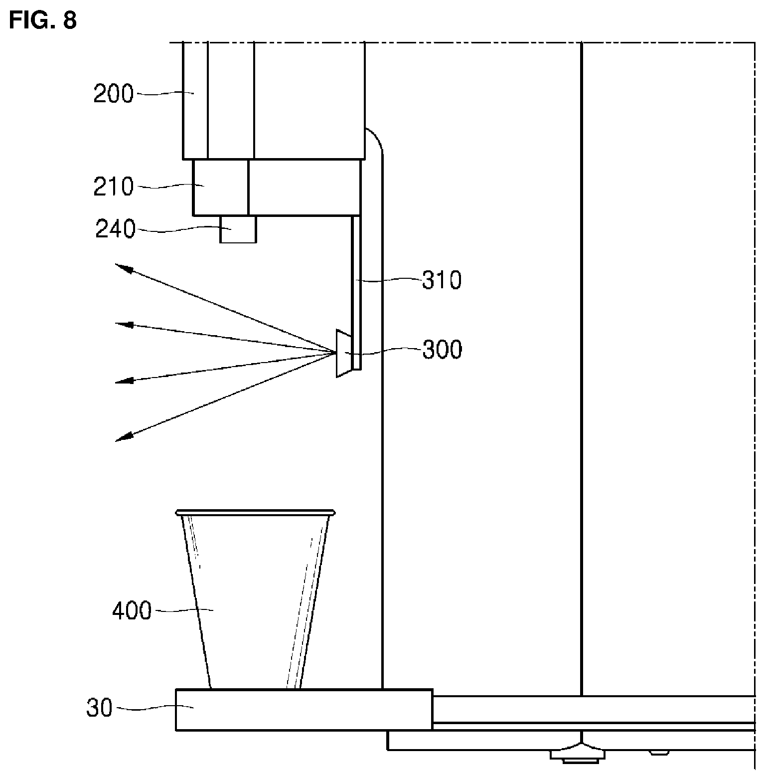 Patent US12134552 Figure 8 – Liquid dispenser