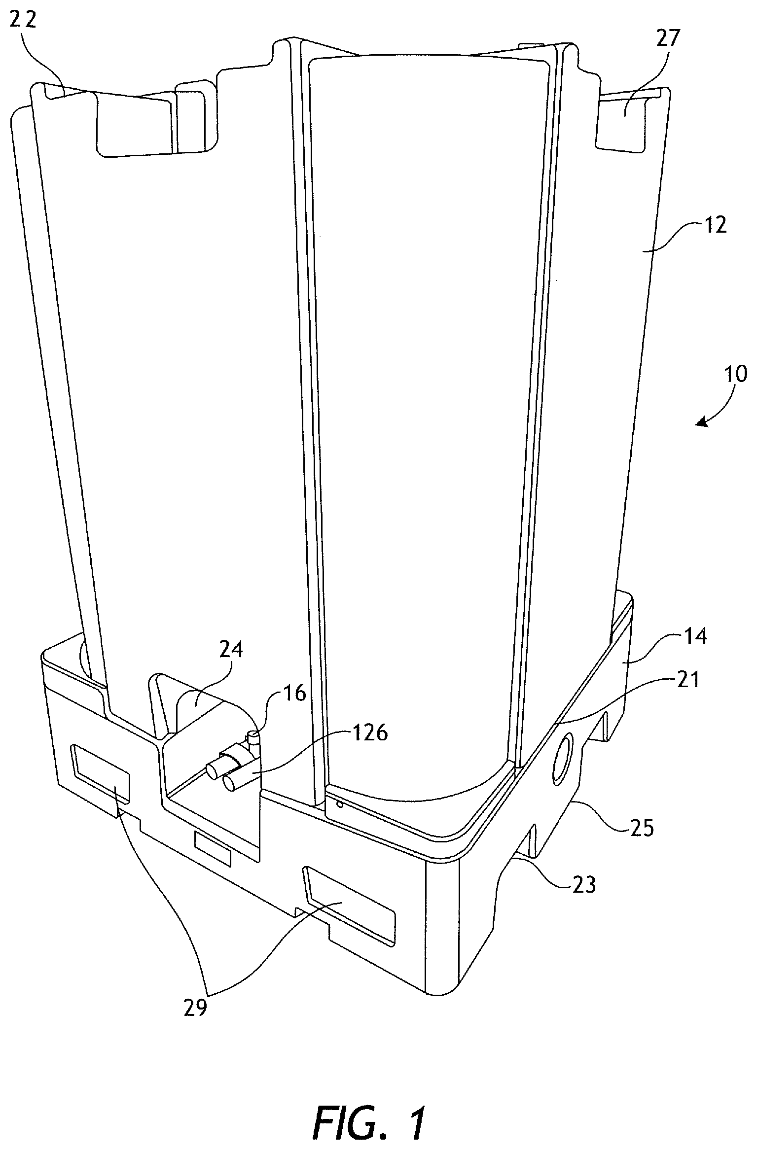 Patent US12134554 — Intermediate bulk container, valve and connector system — Figure 1