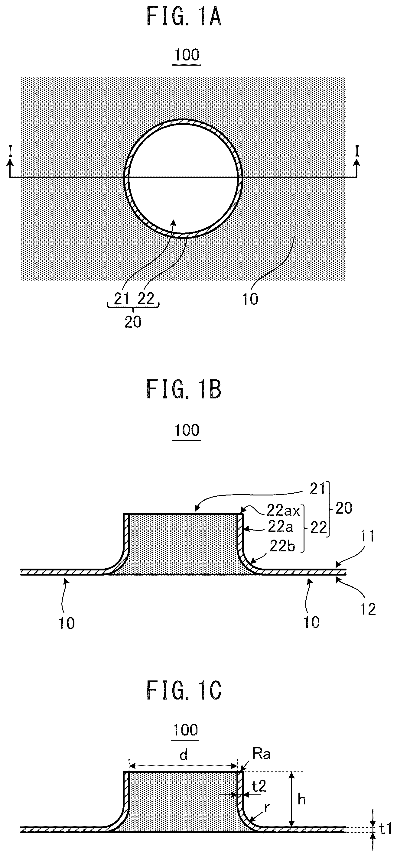 Patent US12134813 — Burring processed member — Figure 1