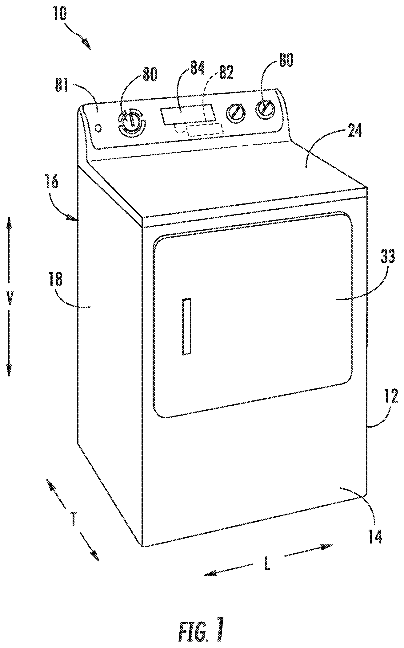 Patent US12134854 — Dryer appliance and methods for detecting vent obstruction — Figure 1