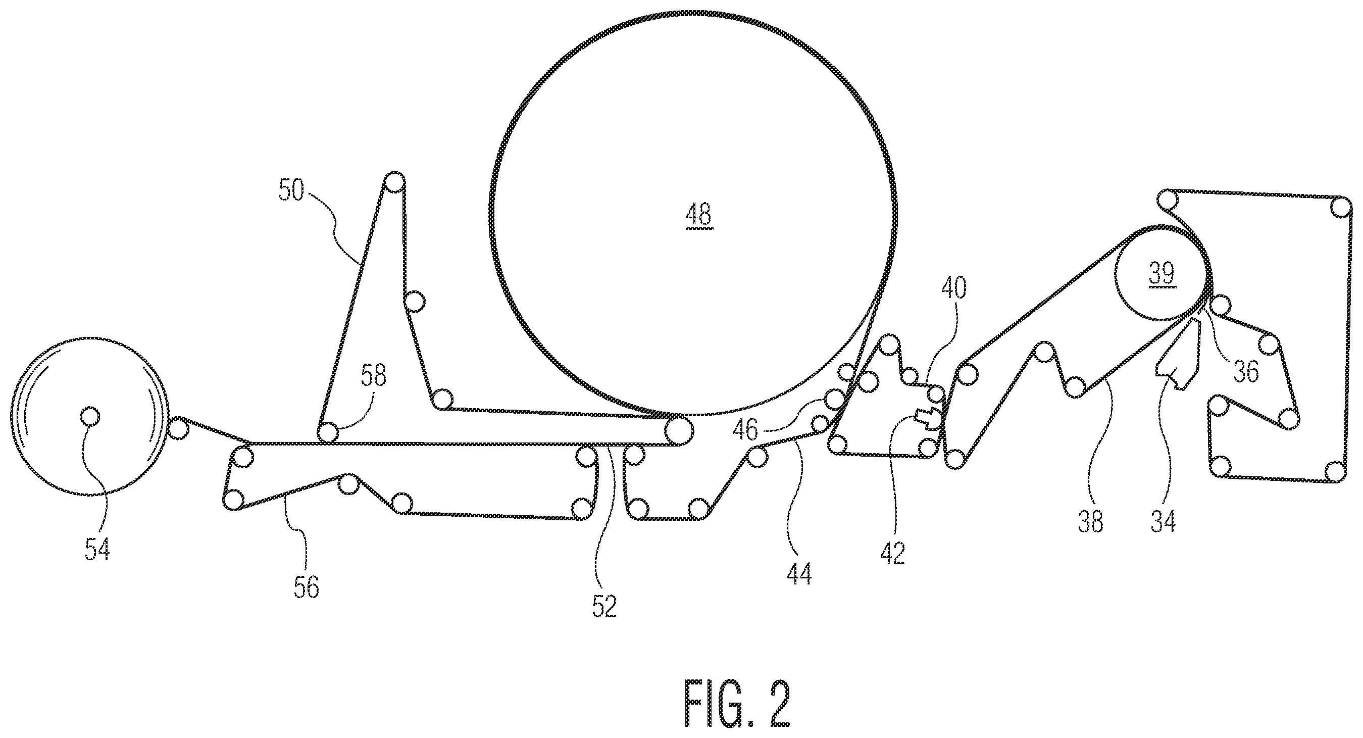 Patent US12134861 Figure 2 – Durable and dispersible creped single ply tissue