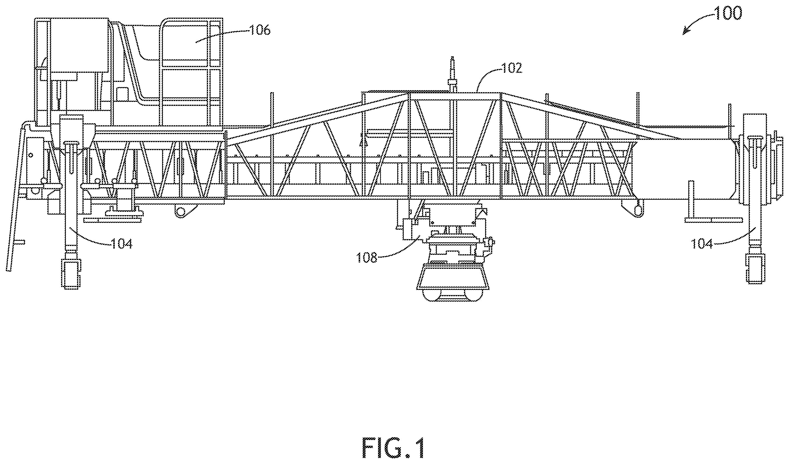 Patent US12134866 — Three-dimensional bridge deck finisher — Figure 1