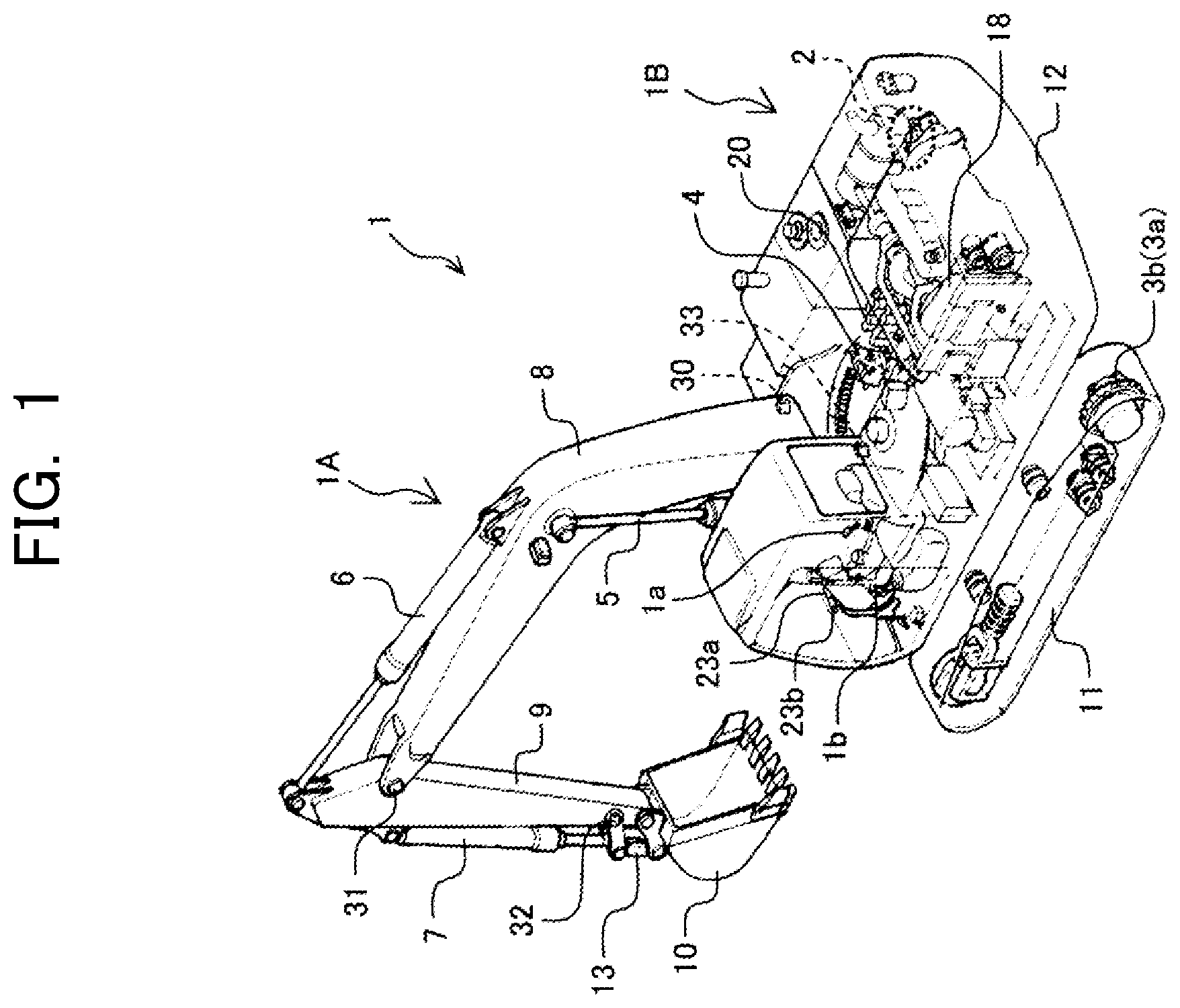 Patent US12134875 Figure 1 – Work machine