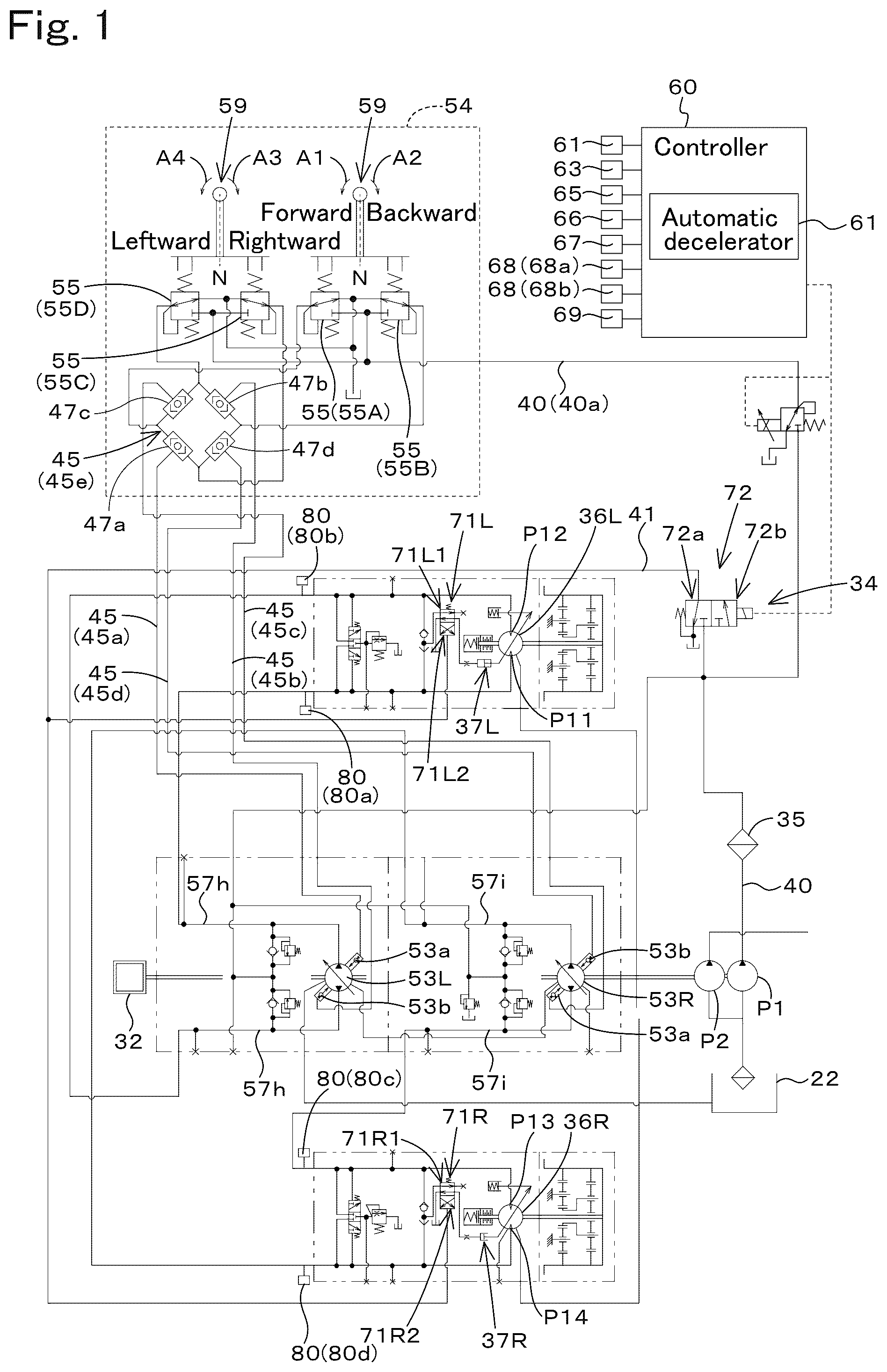 Patent US12134877 Figure 1 – Working machine