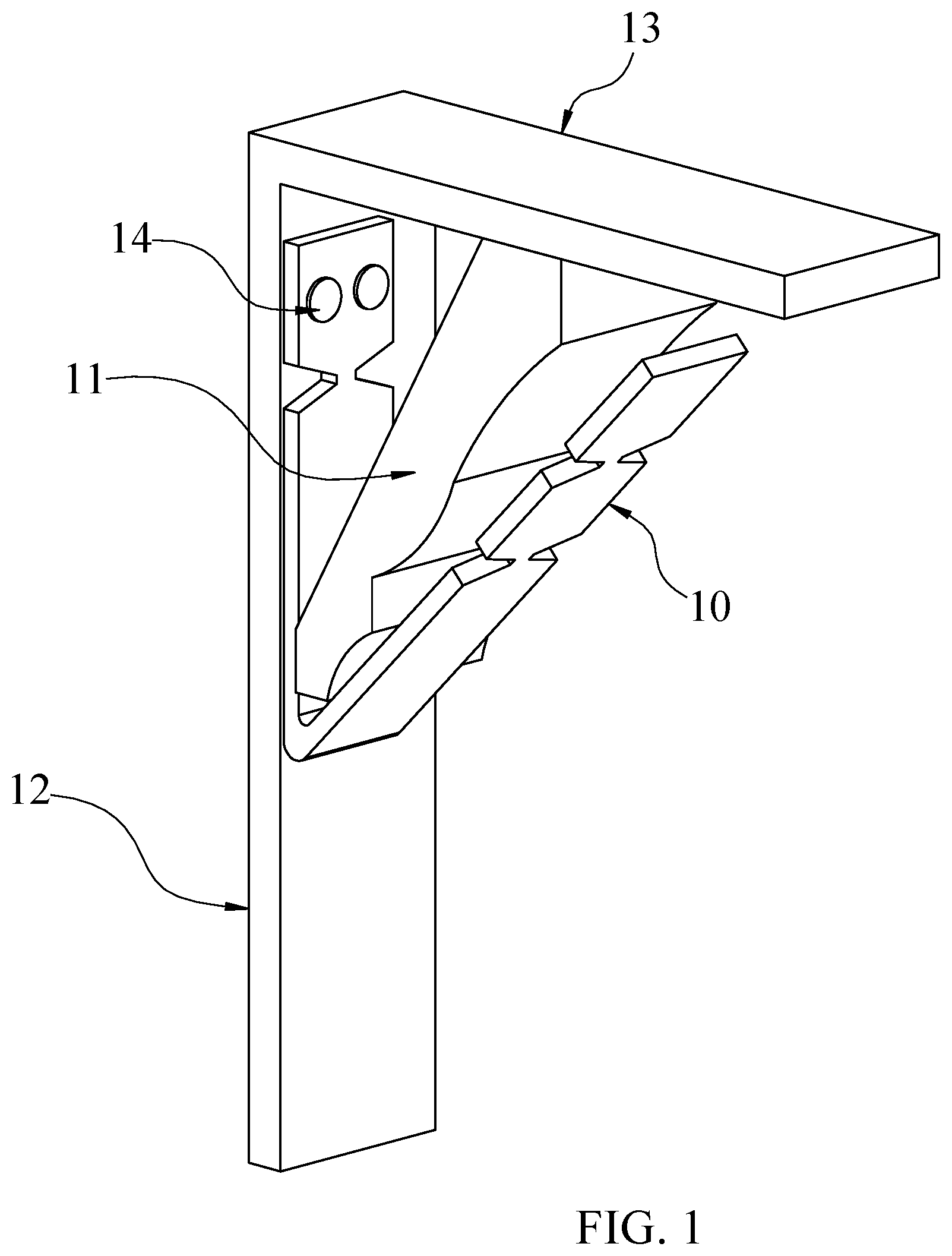 Patent US12134902 — Crown molding support hanger — Figure 1