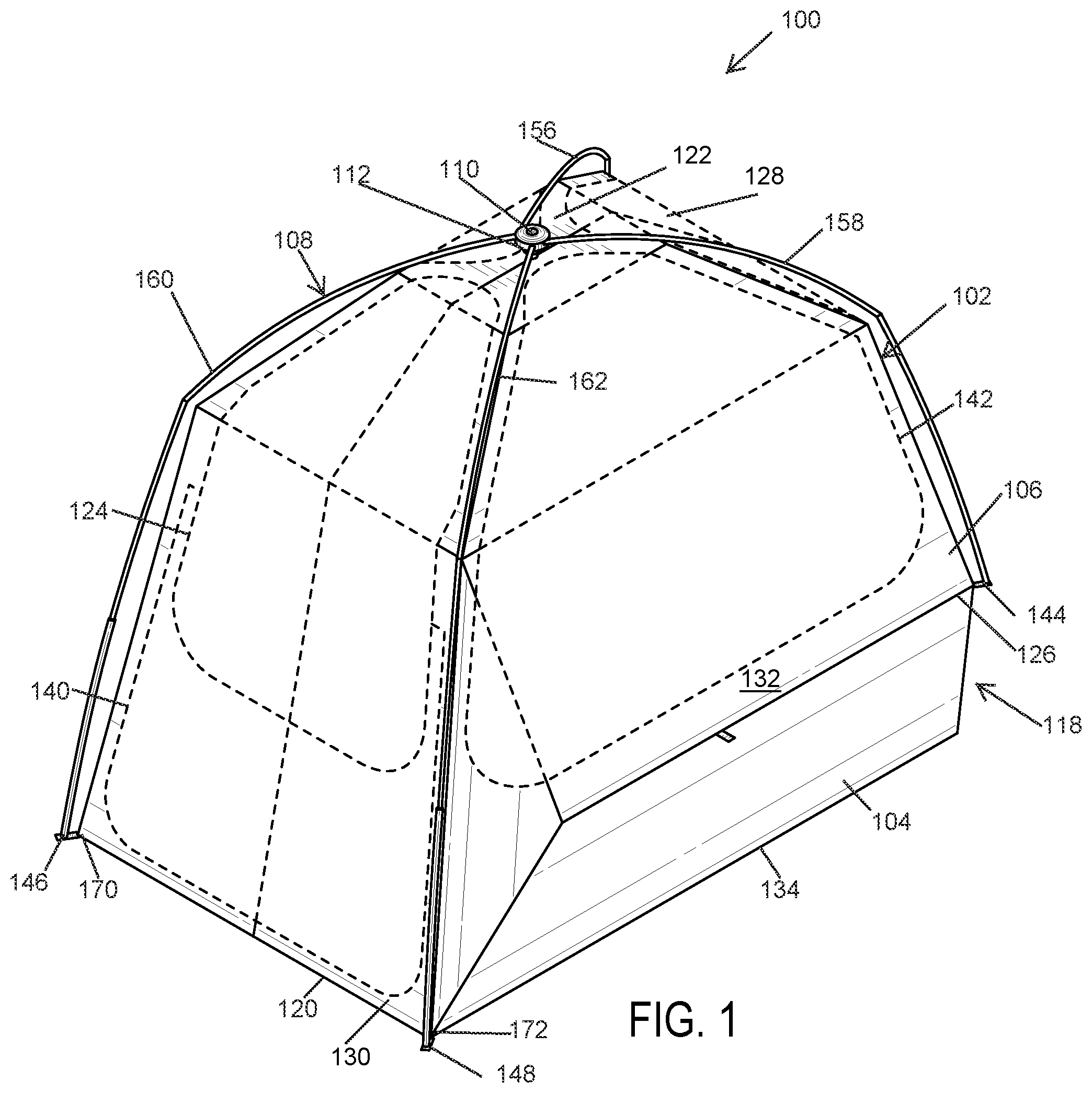 Patent US12134908 — Tent apparatus and method of manufacture — Figure 1