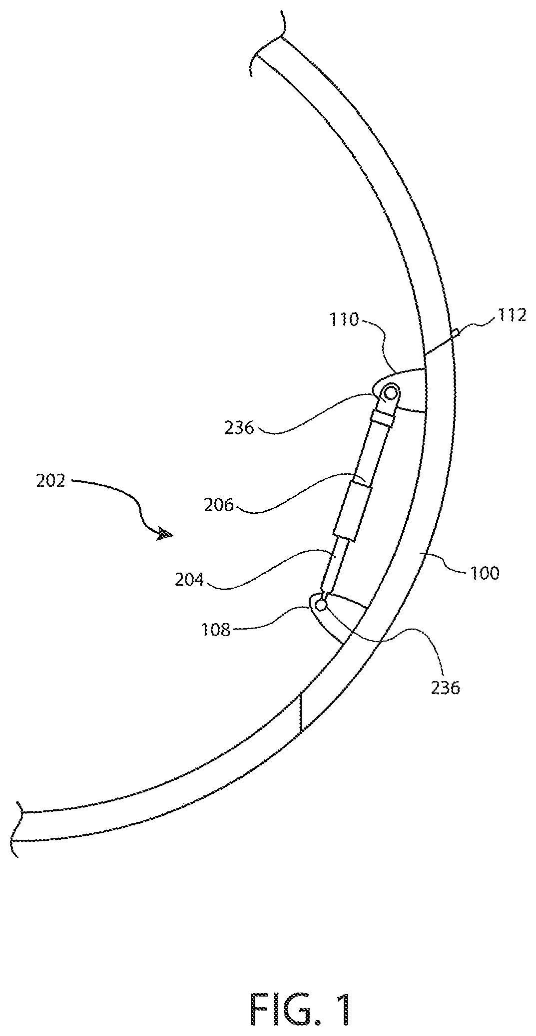 Patent US12134923 — Mechanically damped pull then lift hold open rod mechanism — Figure 1