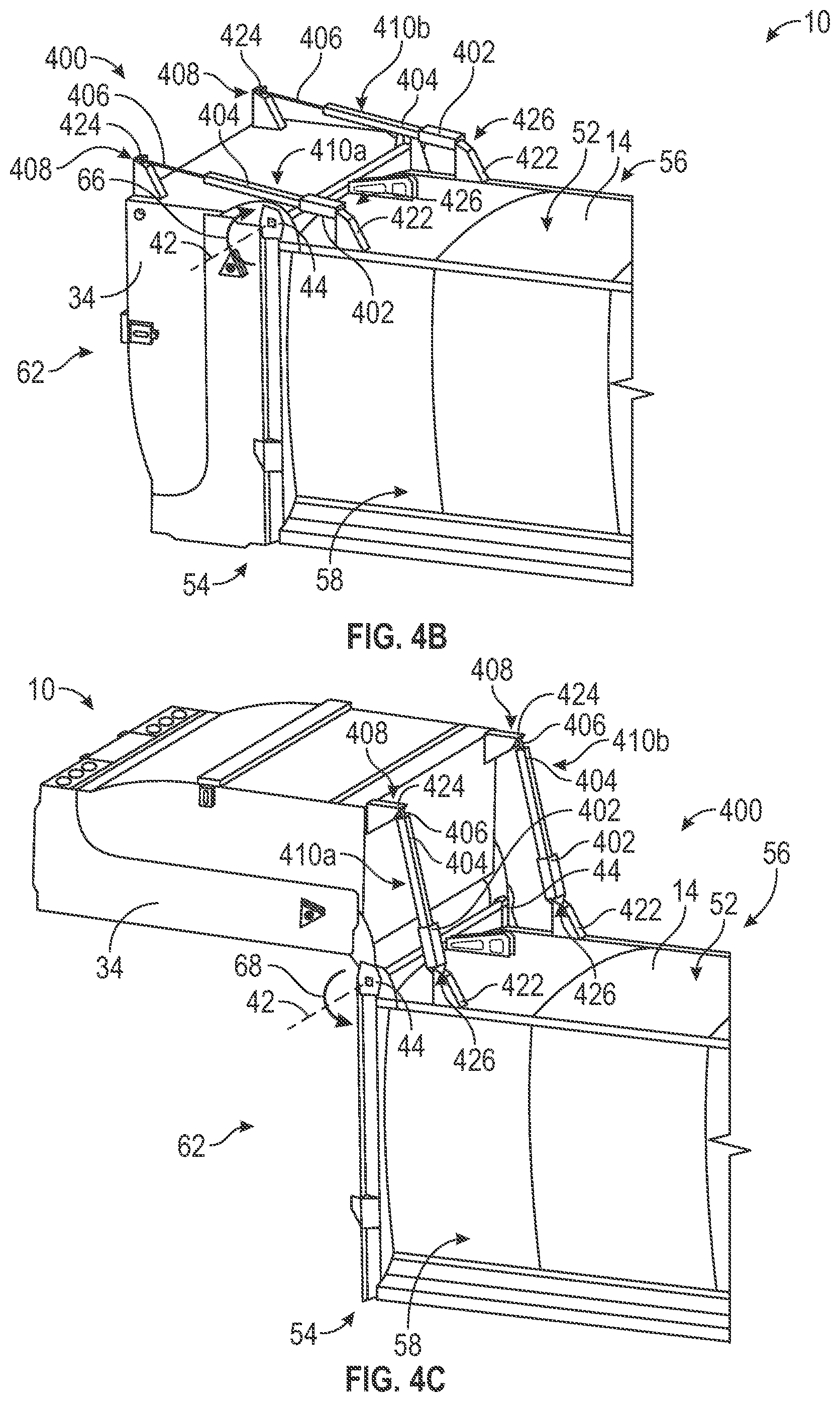 Patent US12134929 Figure 4 – Electric tailgate for electric refuse vehicle
