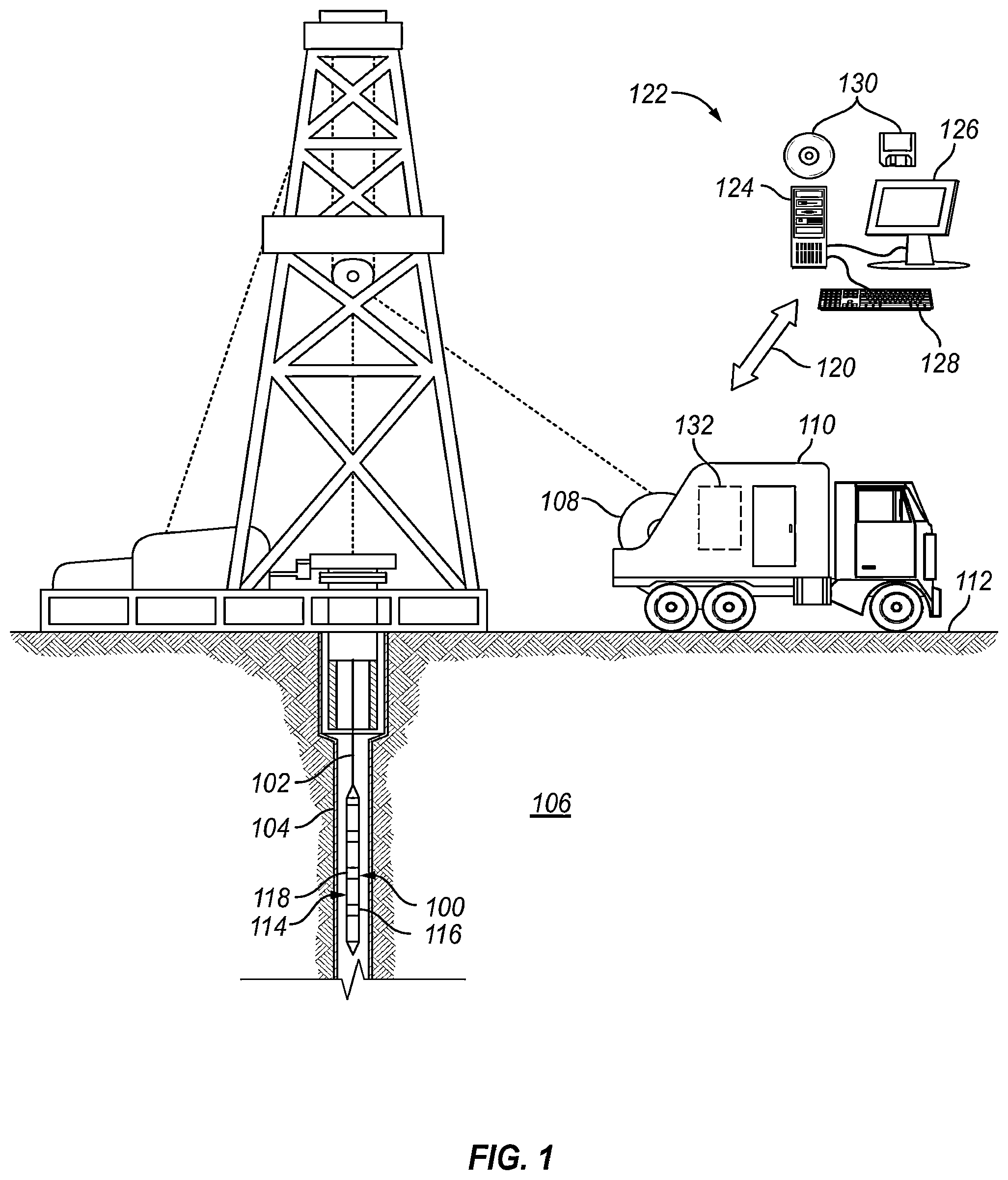 Patent US12134968 — Inorganic scale detection or scaling potential downhole — Figure 1
