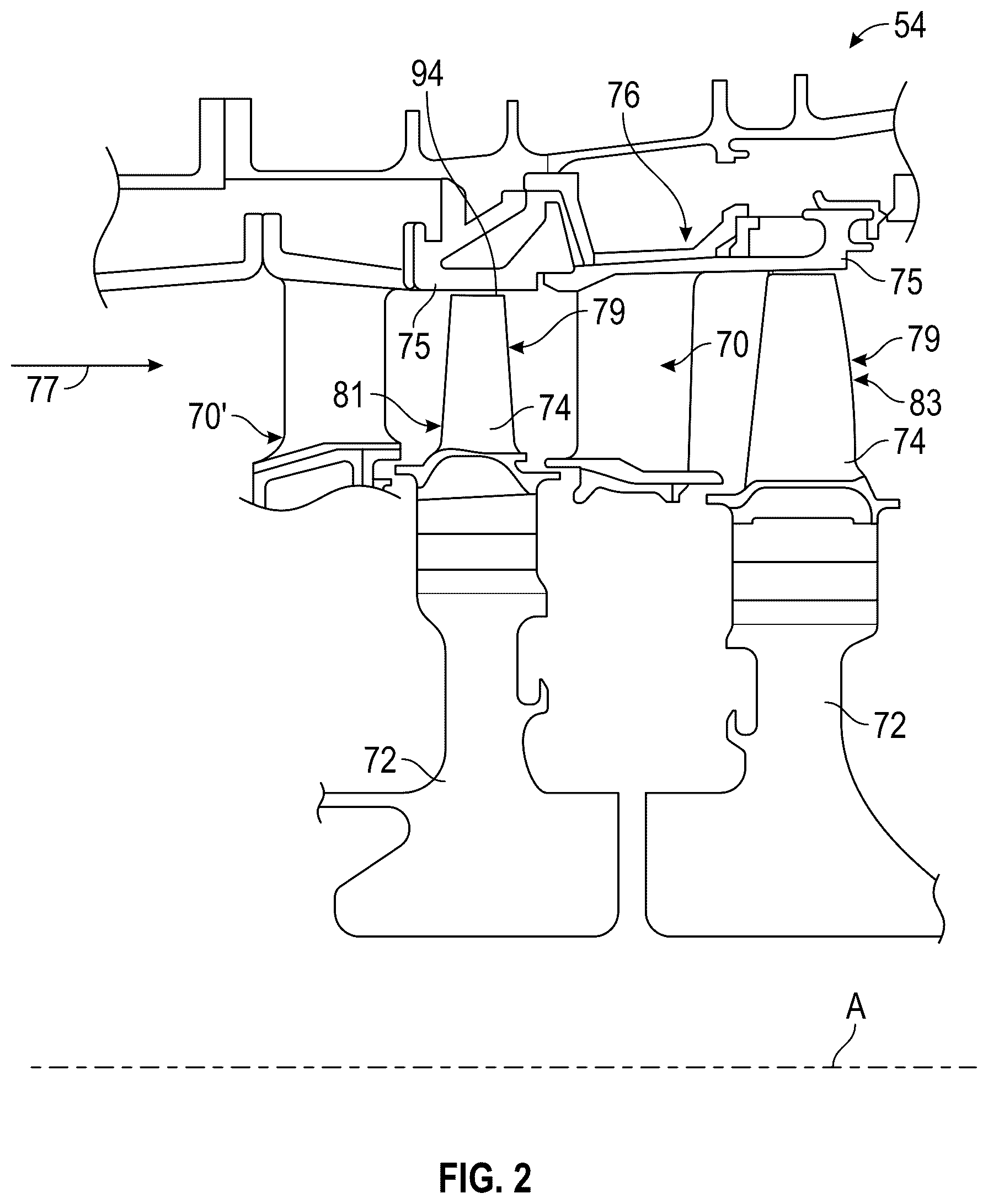 Patent US12134973 Figure 2 – Test blade for gas turbine engine and method of making