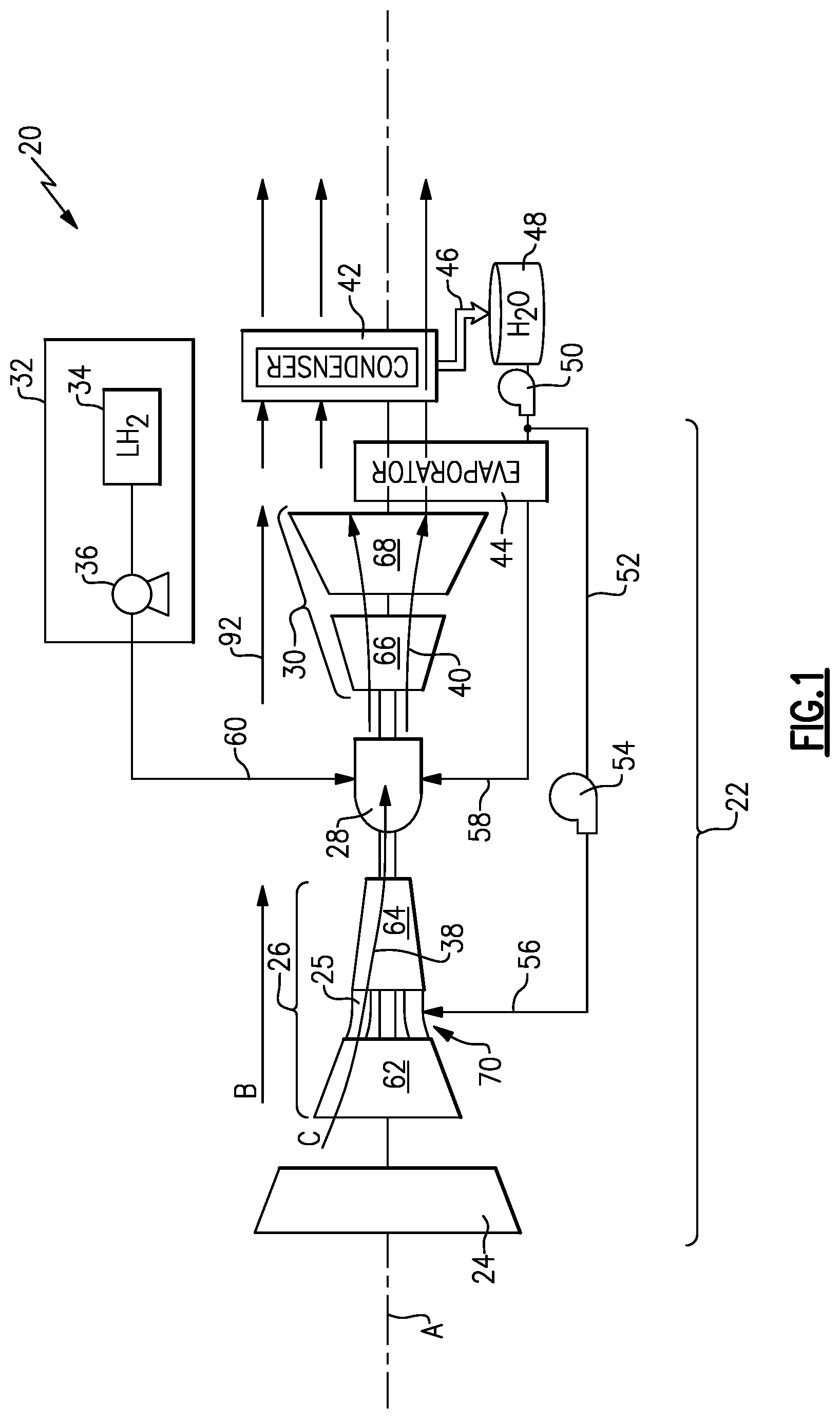 Patent US12134984 — Fluidic compressor inlet guide vanes — Figure 1