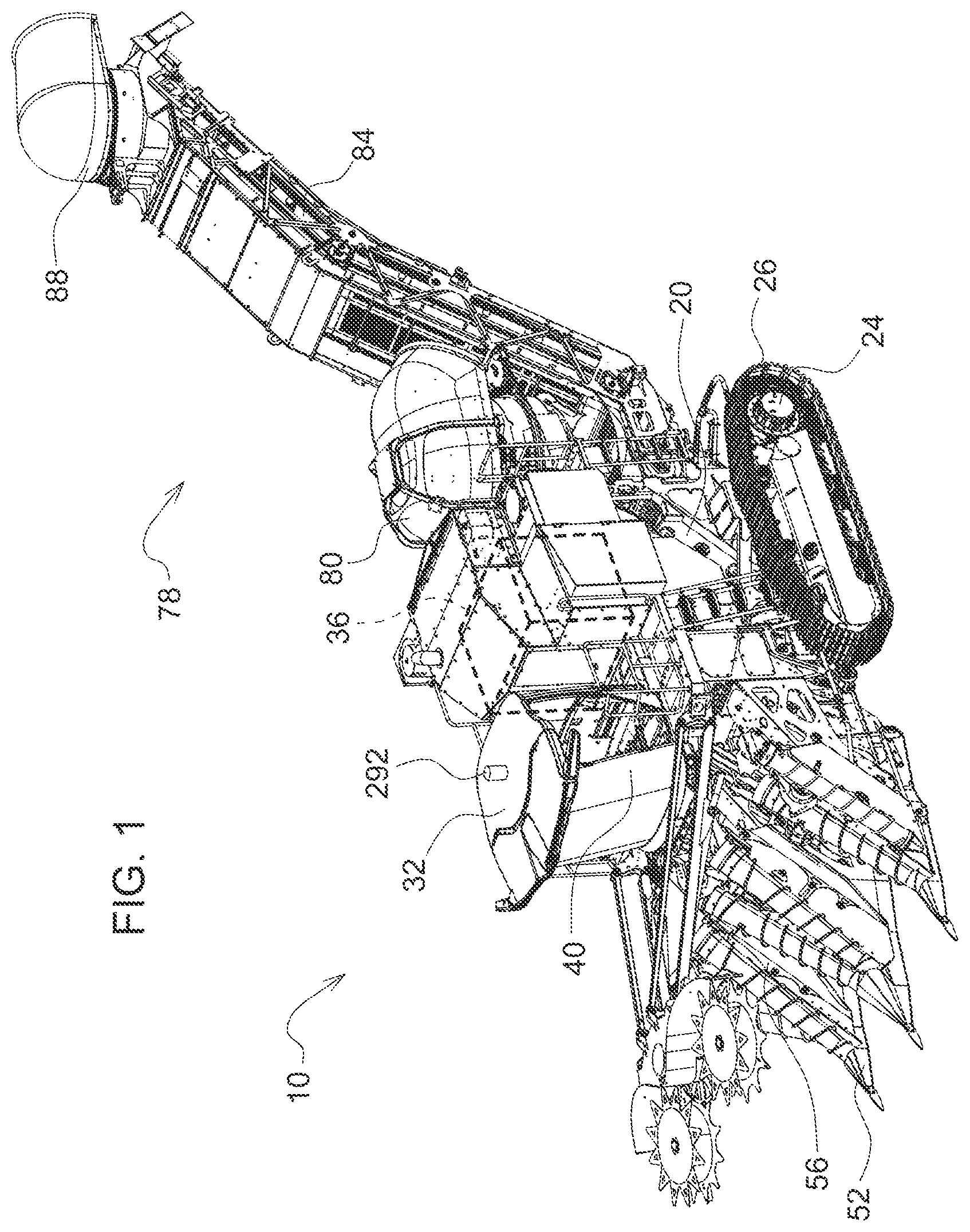 Patent US12137631 Figure 1 – Residue management control system for harvester