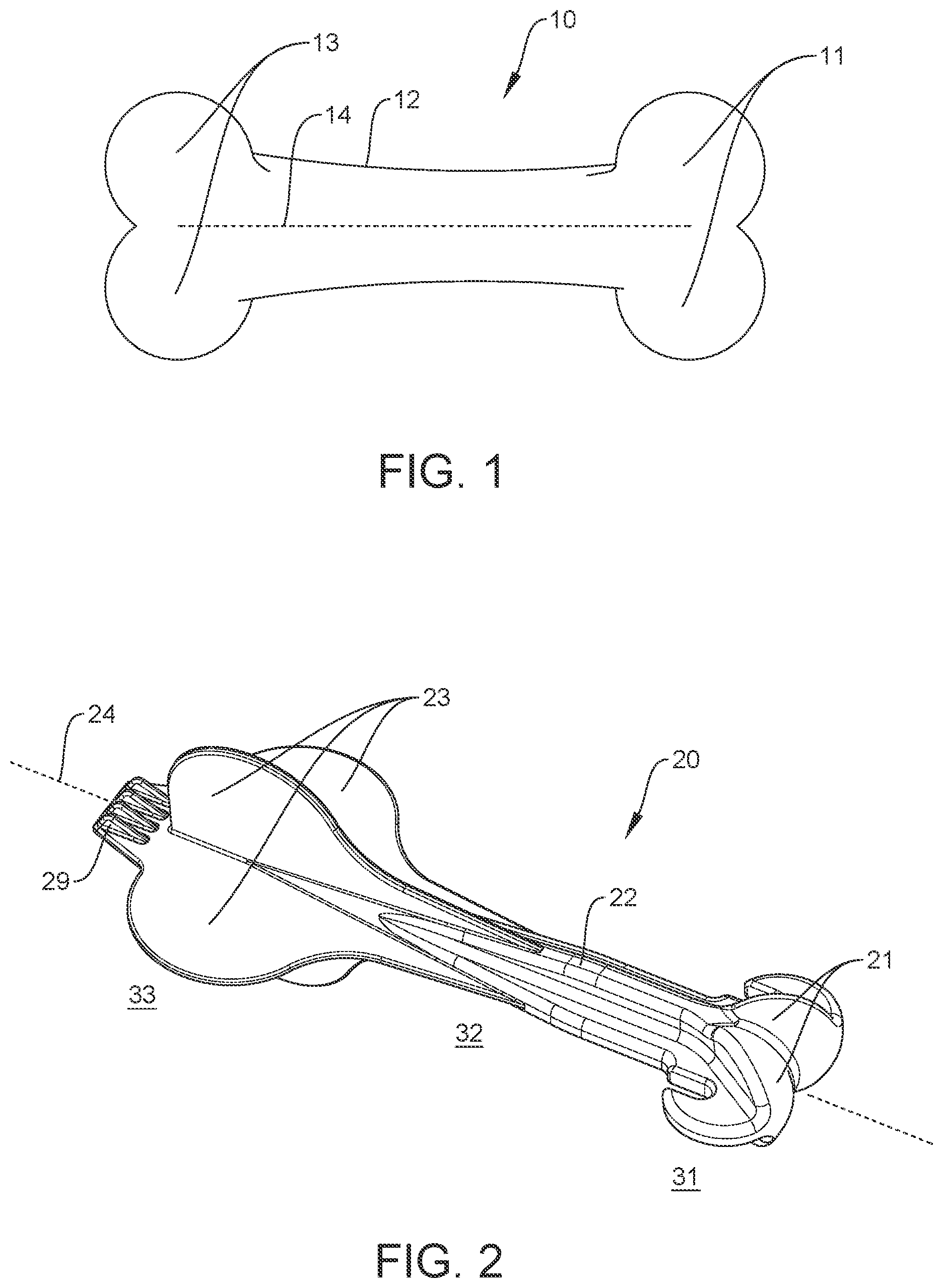 Patent US12137670 — Dog bone shaped projectile and slingshot — Figure 1