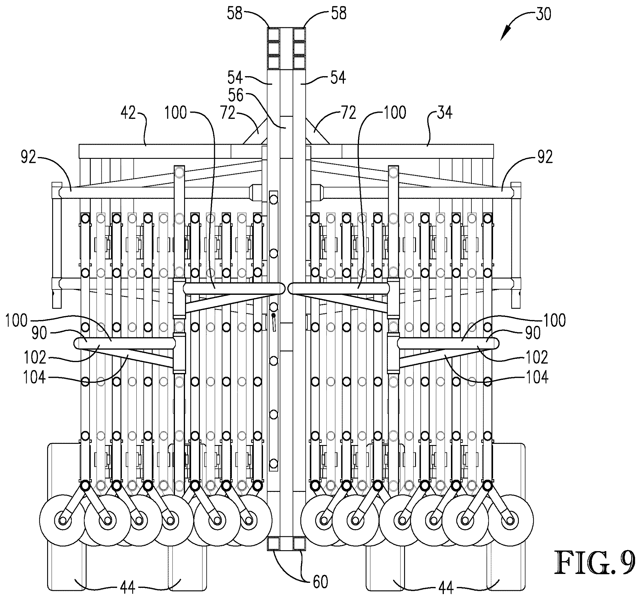 Patent US12137672 Figure 9 – Frame for portable panel assembly