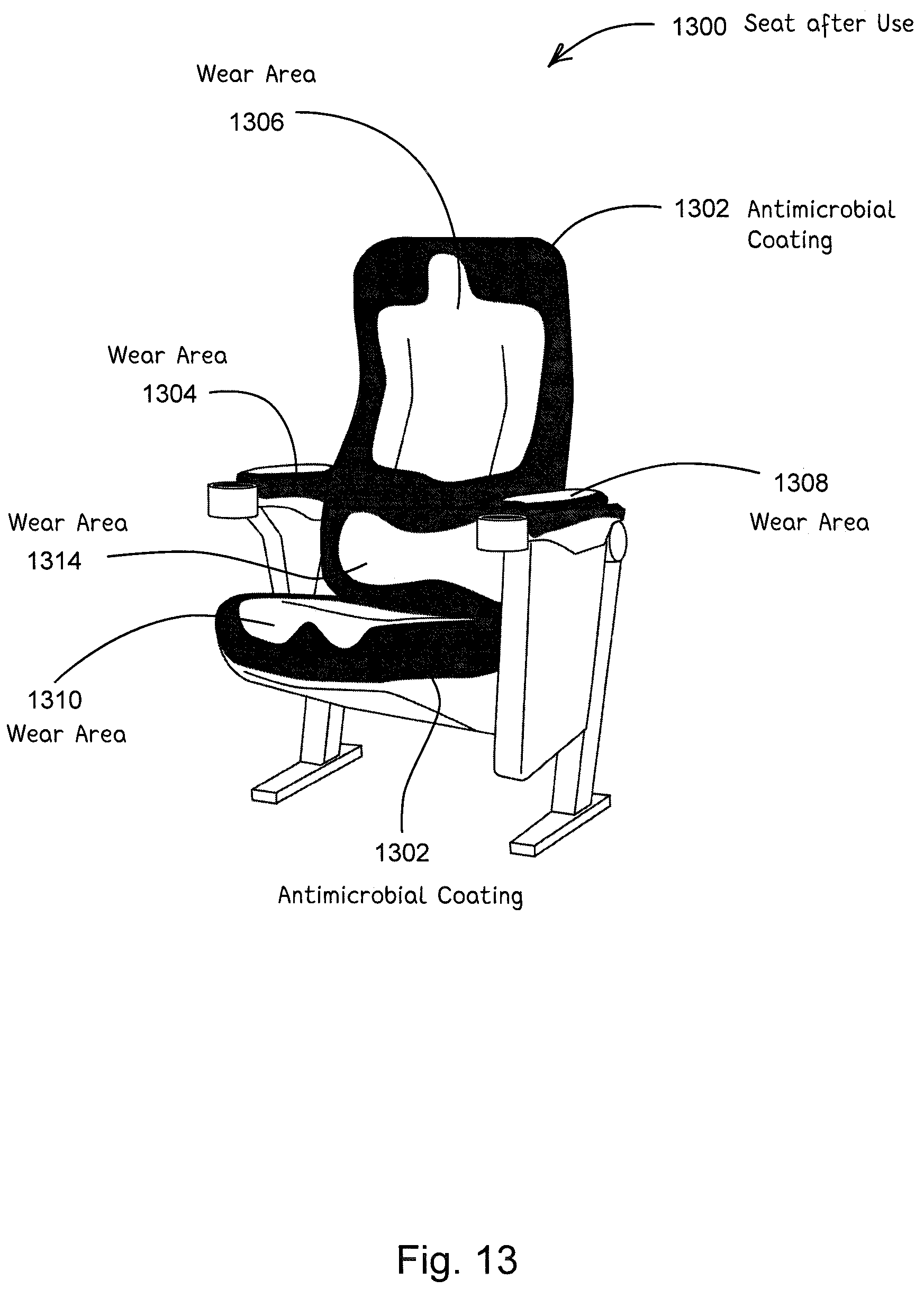 Patent US12137685 Figure 13 – Antimicrobial laminates and coatings indicating efficacy