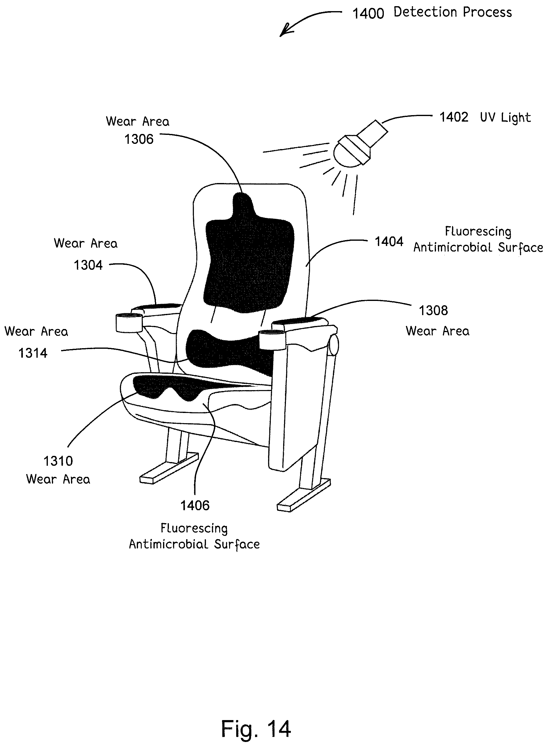 Patent US12137685 Figure 14 – Antimicrobial laminates and coatings indicating efficacy