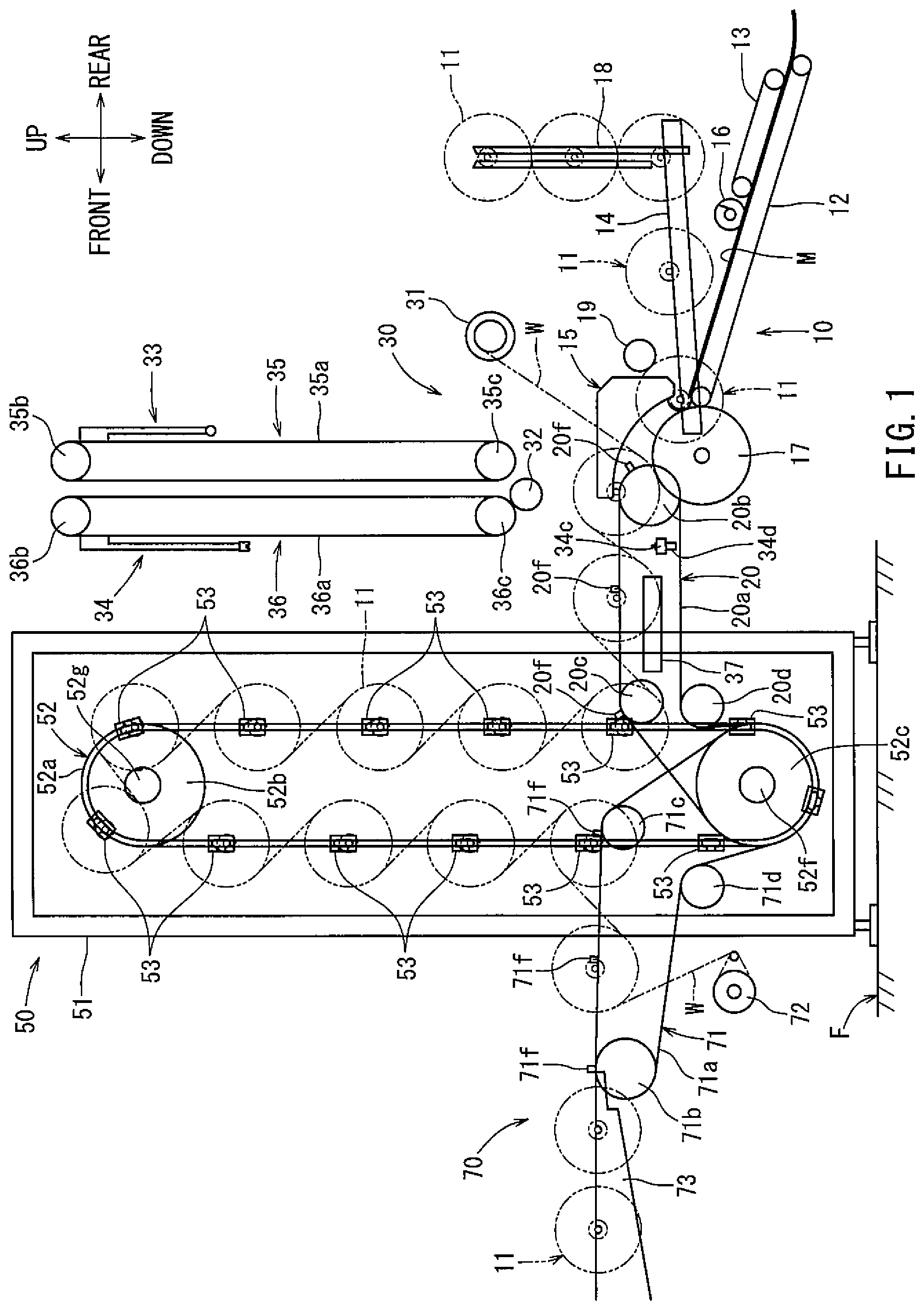 Patent US12137693 Figure 1 – Method and machine for aging a noodle strip