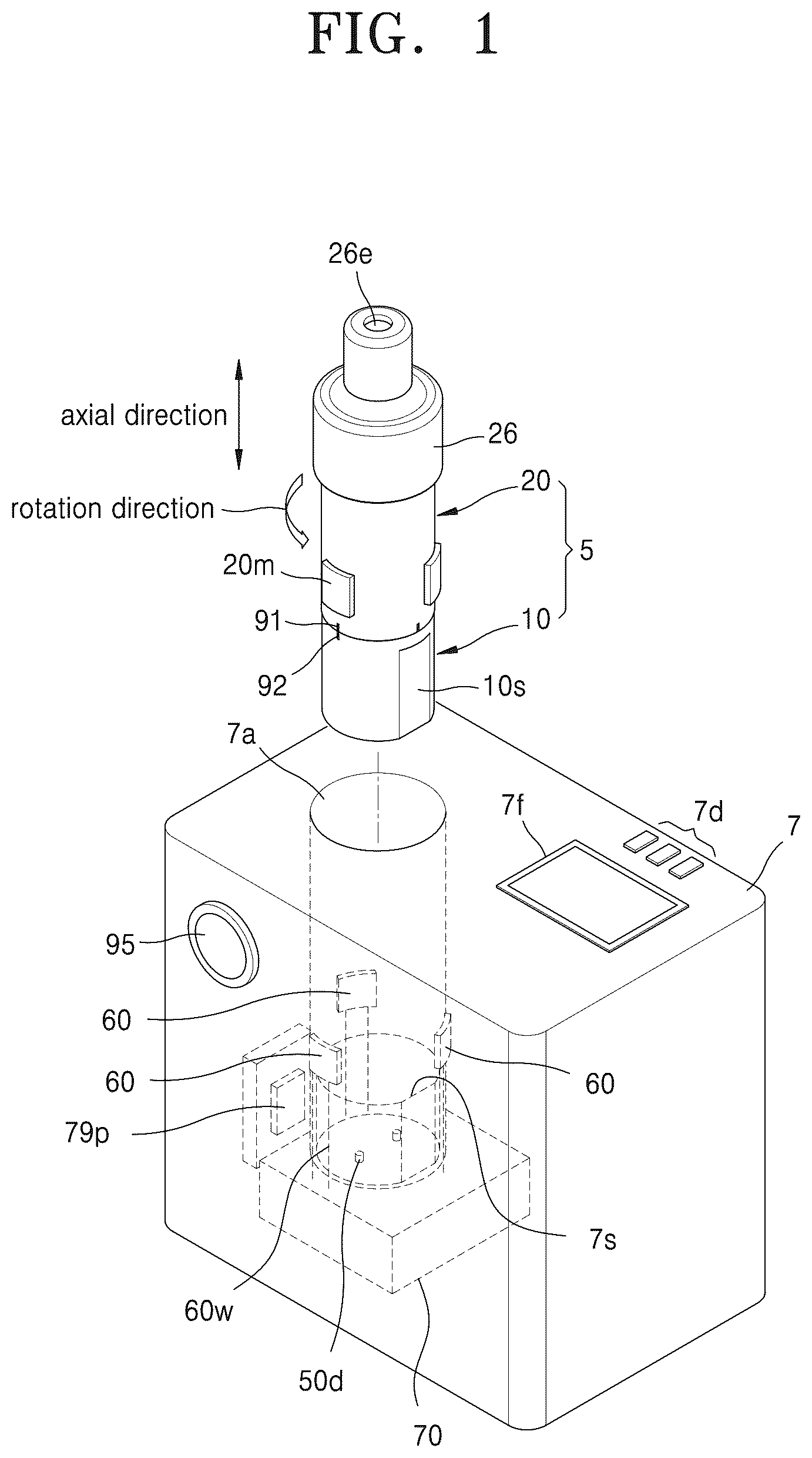 Patent US12137738 — Aerosol generating device with movably coupled cartridges — Figure 1