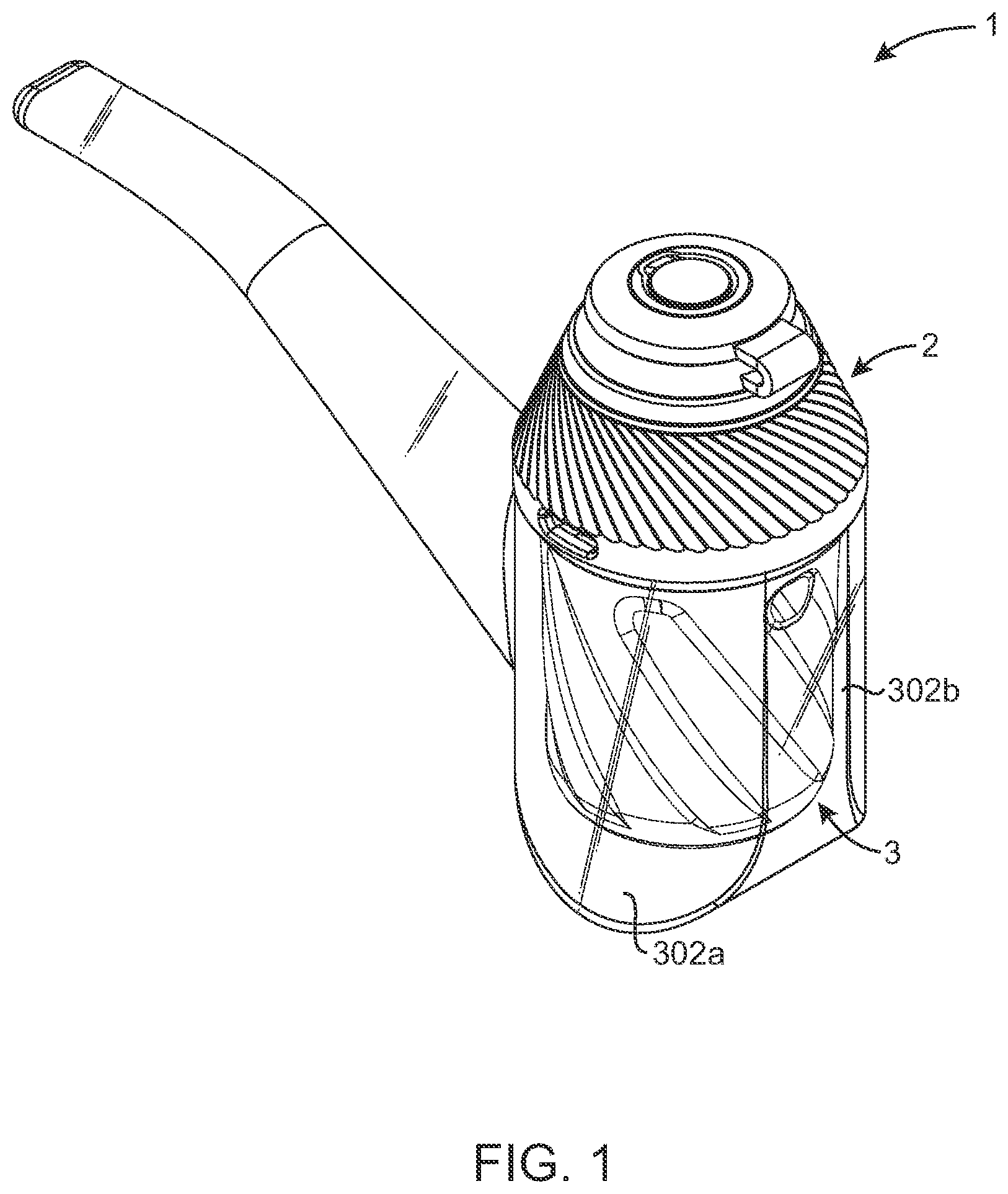 Patent US12137742 Figure 1 – Portable vaporization module, device, container, and methods