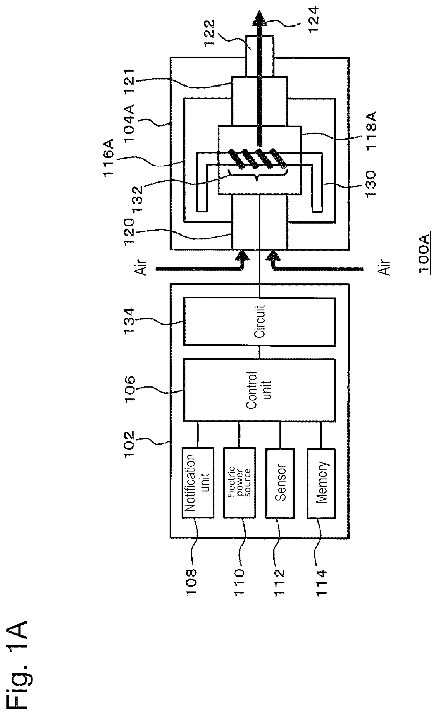Patent US12137745 — Aerosol generating device and method and program for operating this — Figure 1