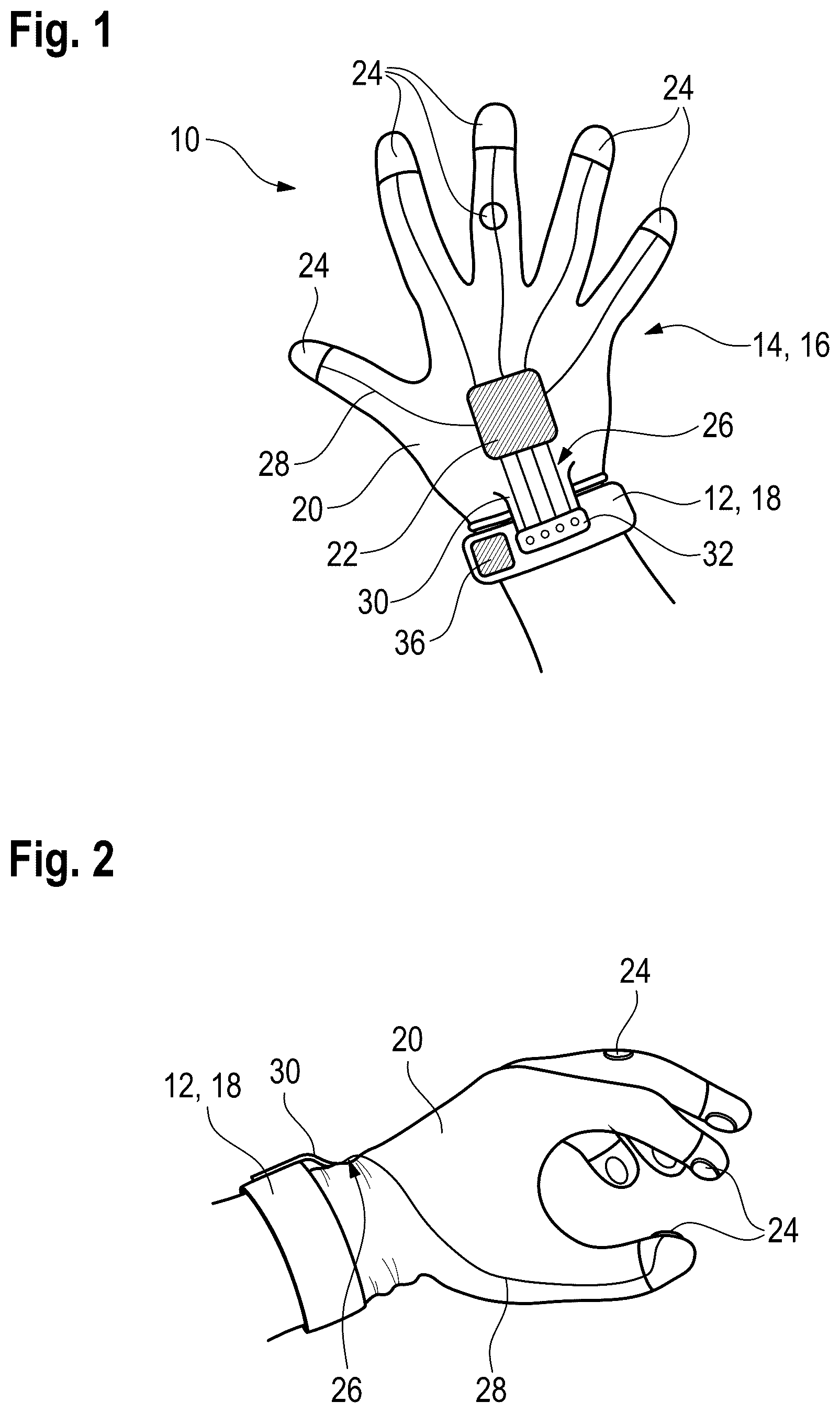 Patent US12137759 — Hand-worn workwear unit for scanning barcodes — Figure 1