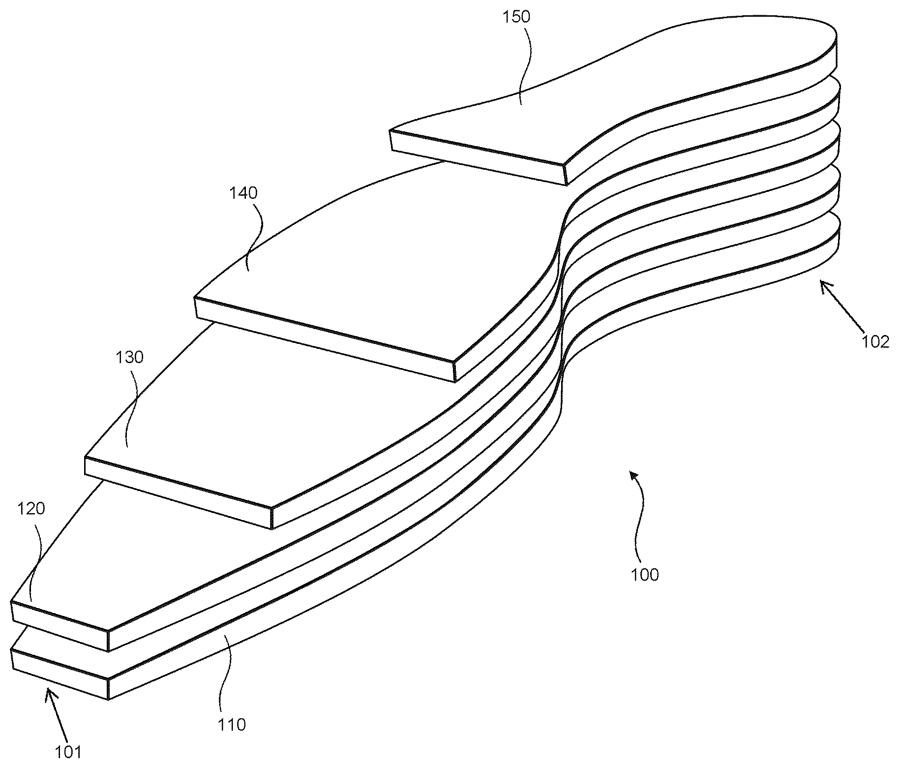 Patent US12137767 Figure 1 – Layered foam sole for an article of footwear