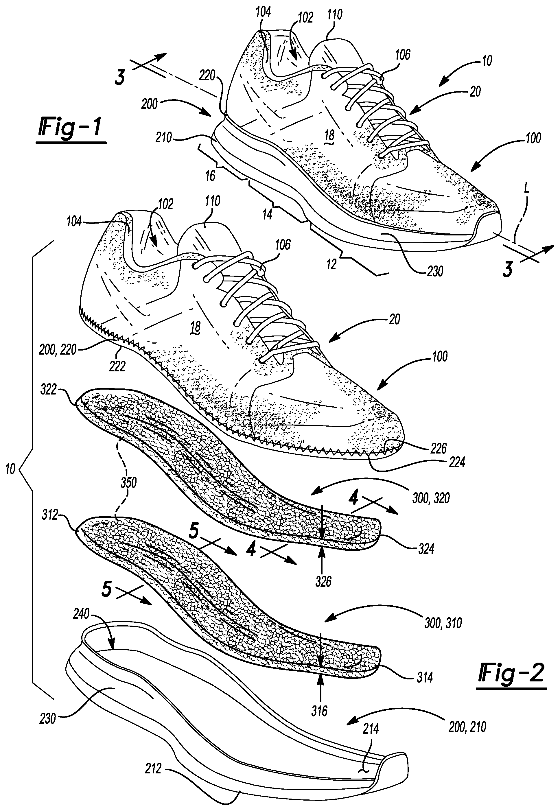 Patent US12137768 — Particulate foam stacked casings — Figure 1