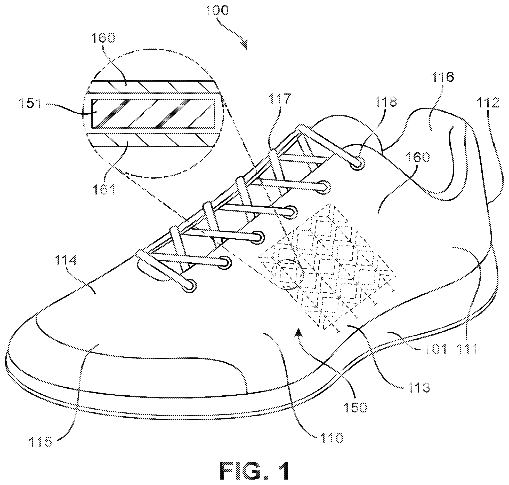 Patent US12137771 — Article of footwear with dynamic support — Figure 1