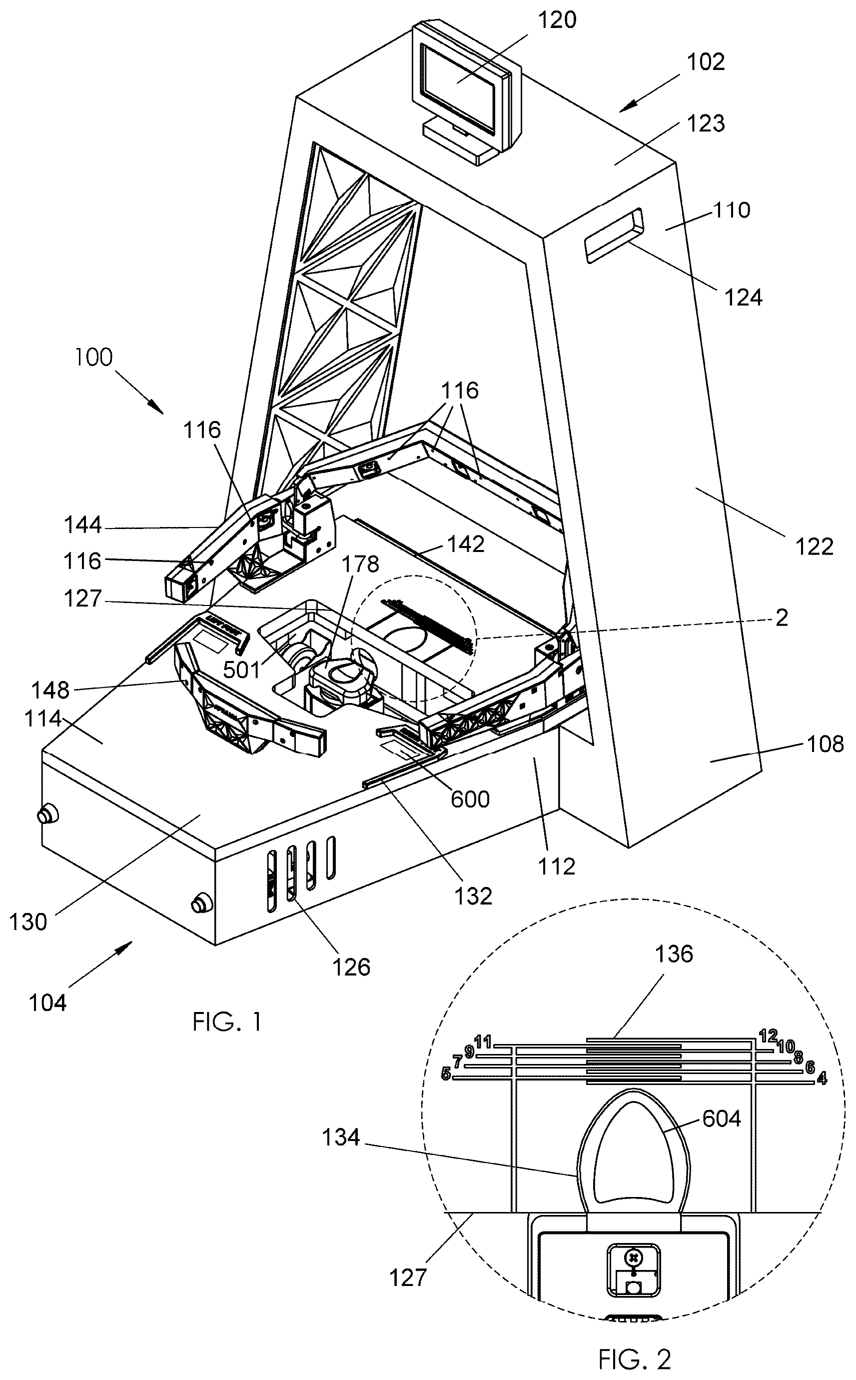Patent US12137777 — Three-dimensional inclined foot scanner — Figure 1