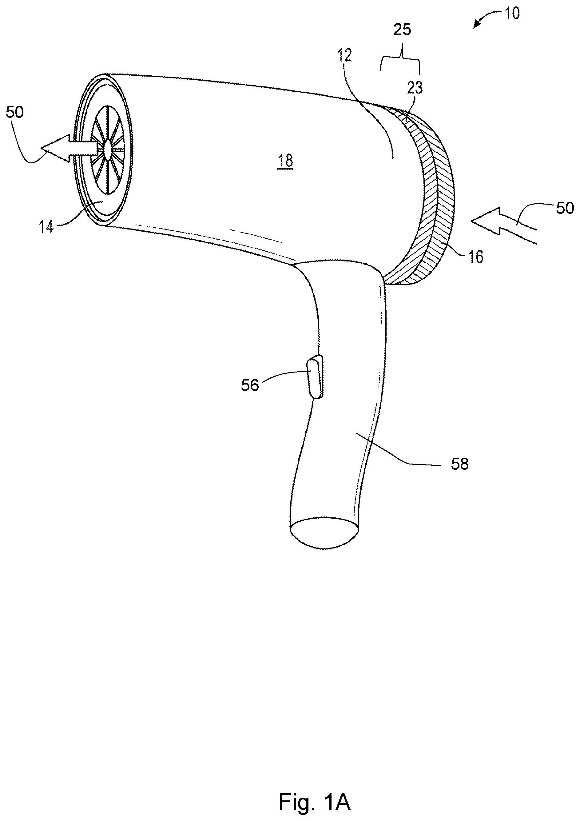 Patent US12137785 — Hairdryer and method of use — Figure 1