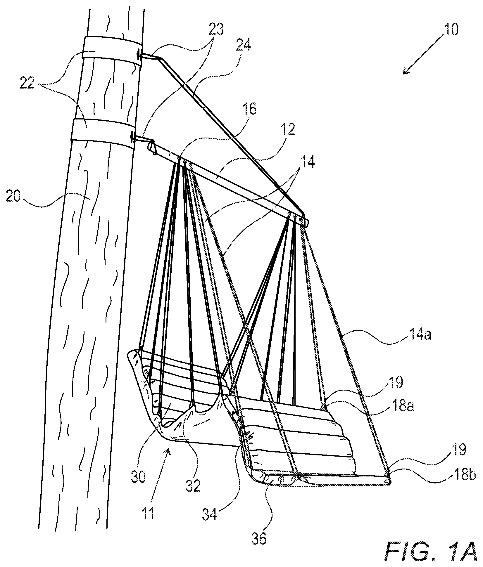 Patent US12137793 — Adjustably positionable hanging recliner — Figure 1